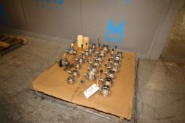 Assortment of S/S Buttler Fly Valves, Sizes Ranging from (7) Aprox. 2", (5) Aprox. 2-3/4", (7)