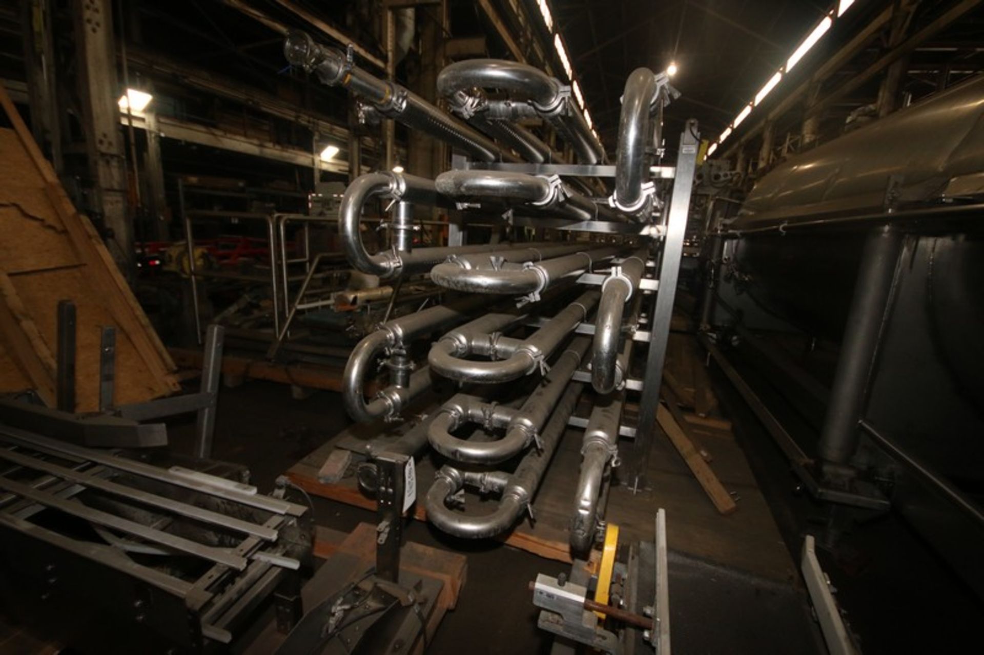 Aprox. 4" S/S Tubular Heat Exchanger, with (24) Tubes, Overall Dims.: 21' L x 48" W x 74" H, Mounted - Image 3 of 7