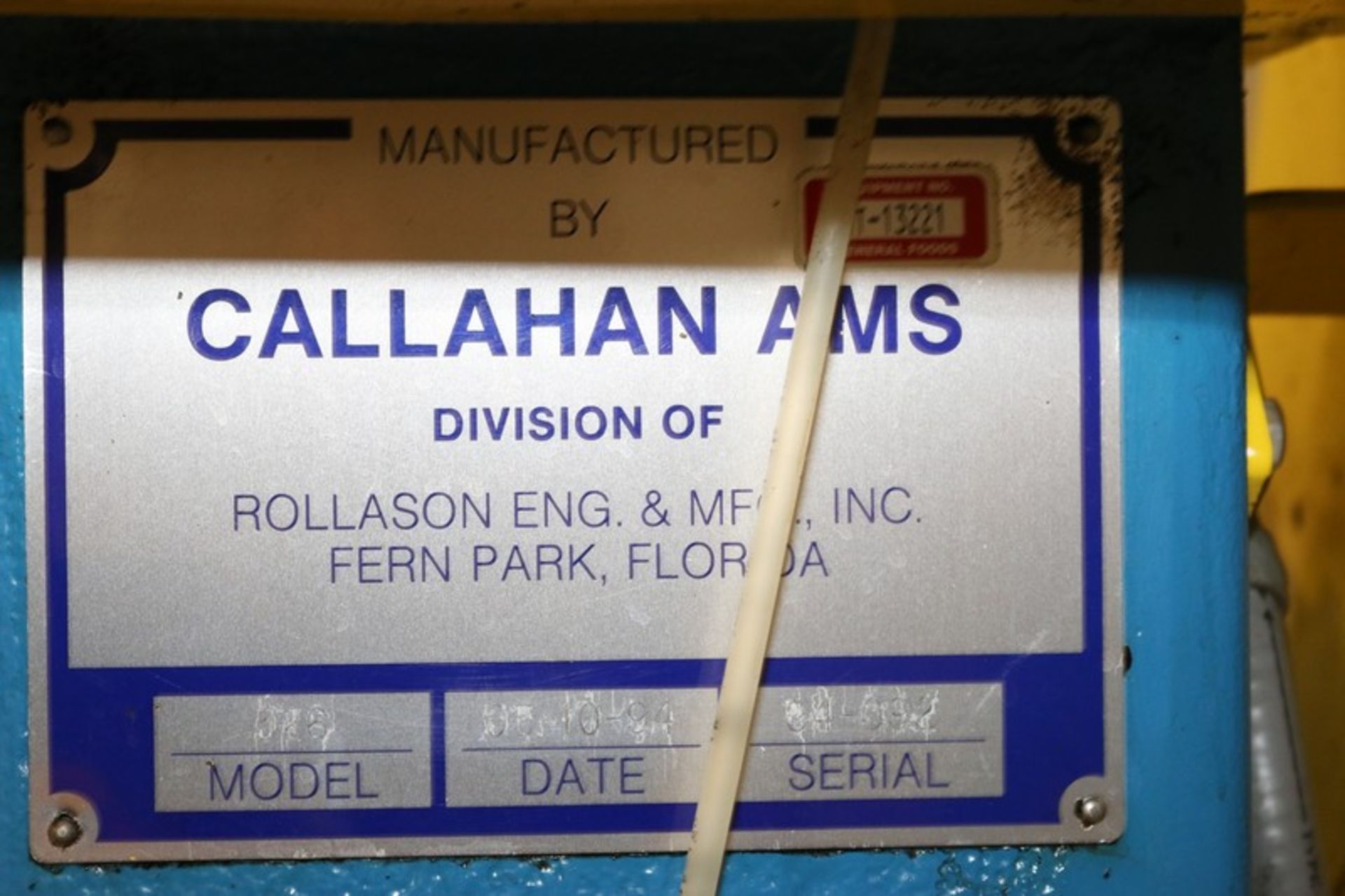 Callahan AMS/Rollason Single Head Can Seaming Machine, Model 326, S/N 94092, - Image 4 of 7