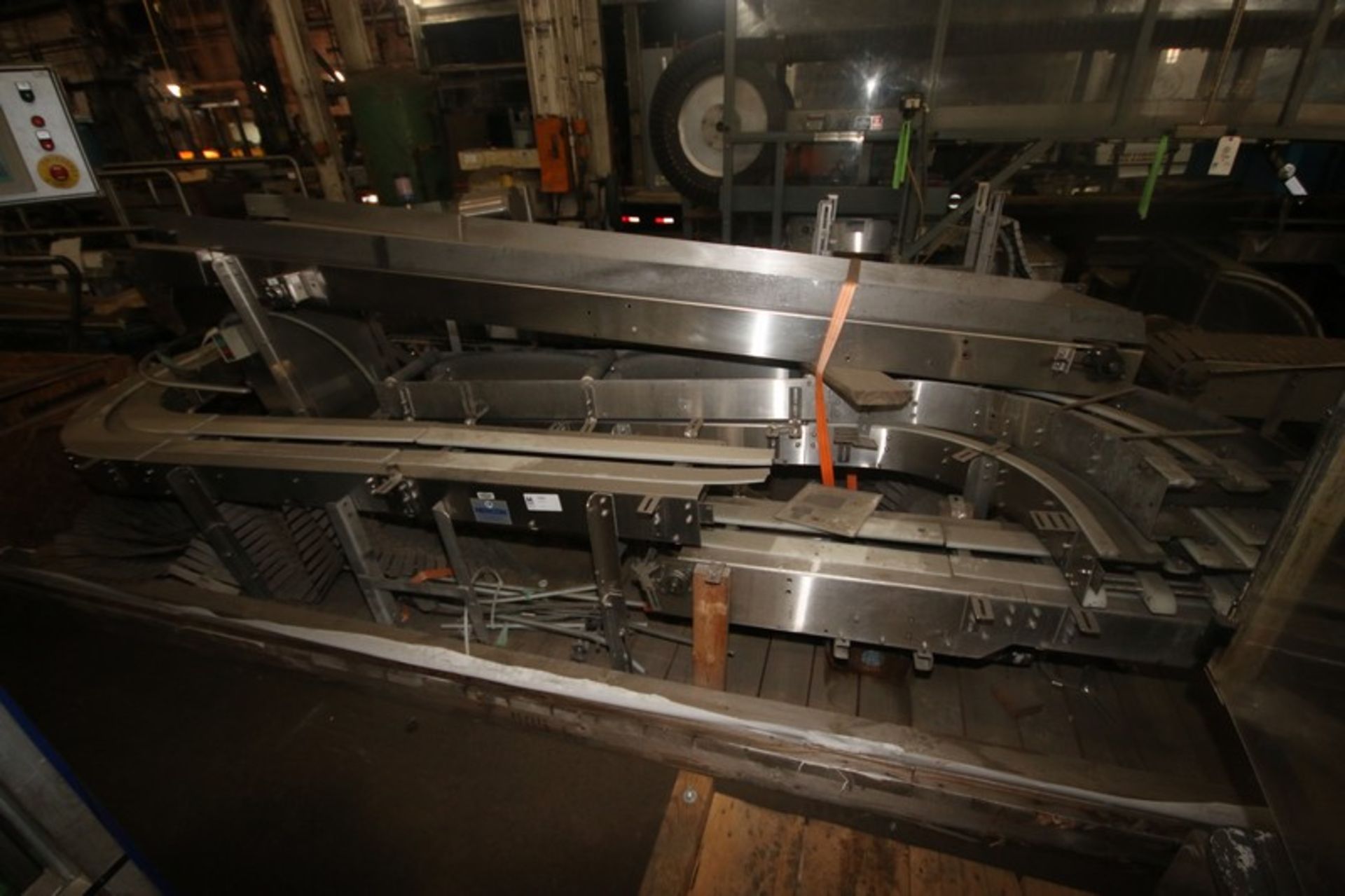 Aprox. (8) Sections of Nercon Assorted S/S Conveyor Sections, with Straight & Curve Sections, with - Image 5 of 6