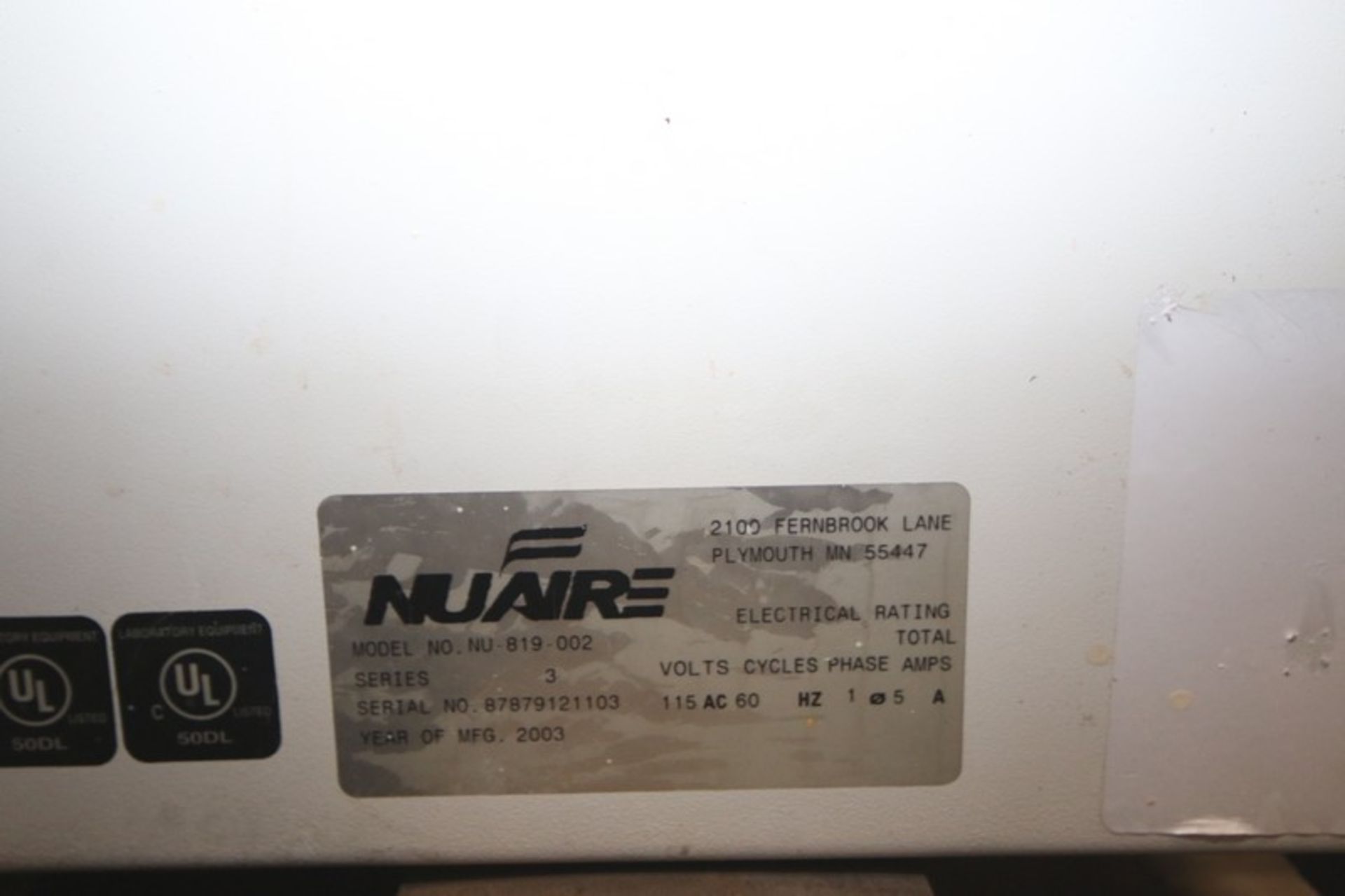 Nuaire Biosafety Cabinet, M/N NU-819-002, S/N 87879121103, 115 Volts, 1 Phase (INV#74802) - Image 4 of 5