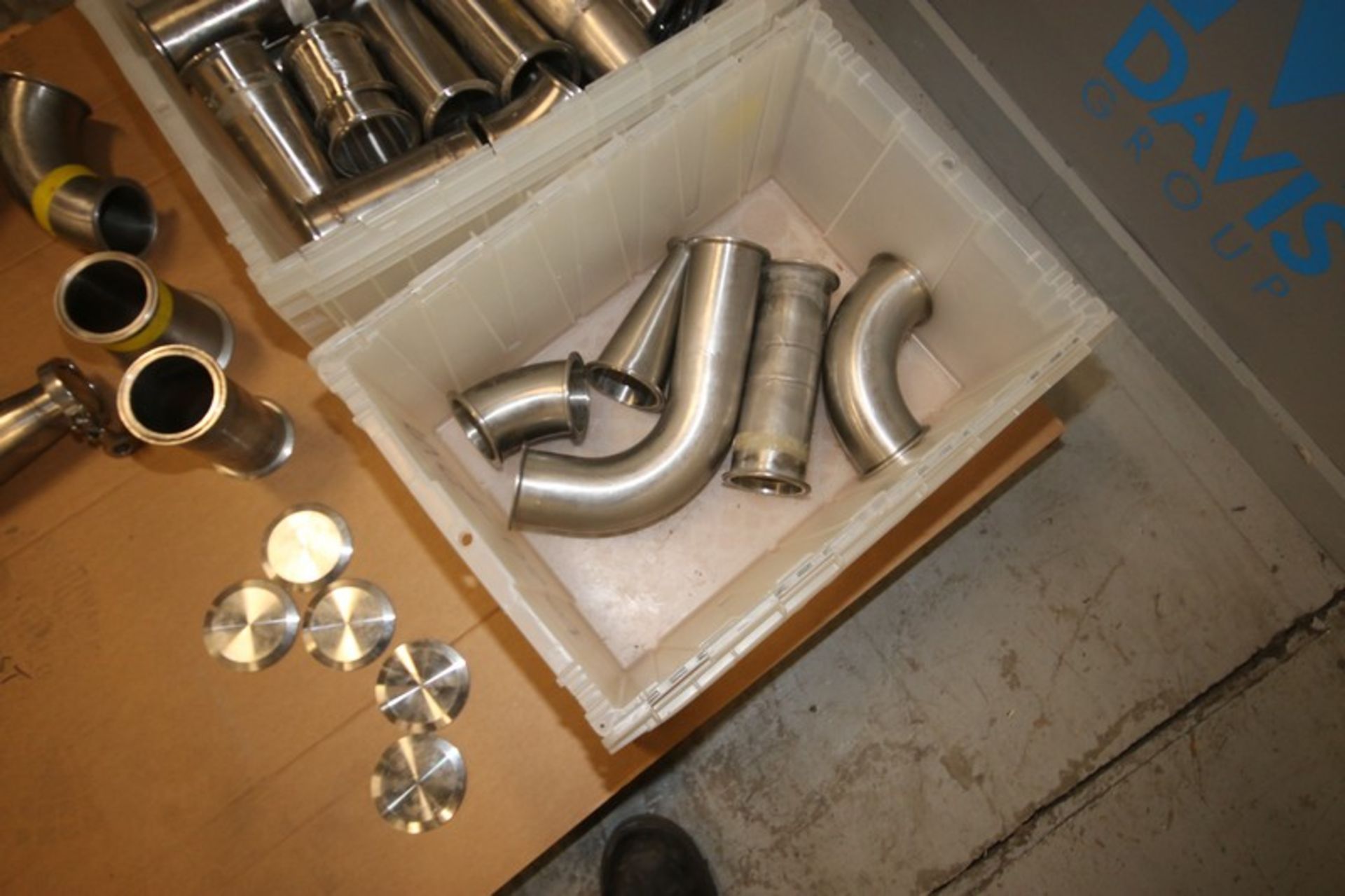 Lot of Assorted S/S Fittings, Includes Bin Full of Aprox. 2" Clamp Type Elbows, with (6) S/S - Image 15 of 16