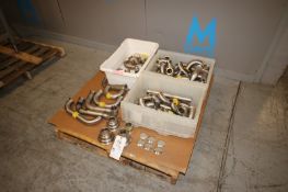 Lot of Assorted S/S Fittings, Includes Bin Full of Aprox. 2" Clamp Type Elbows, with (6) S/S