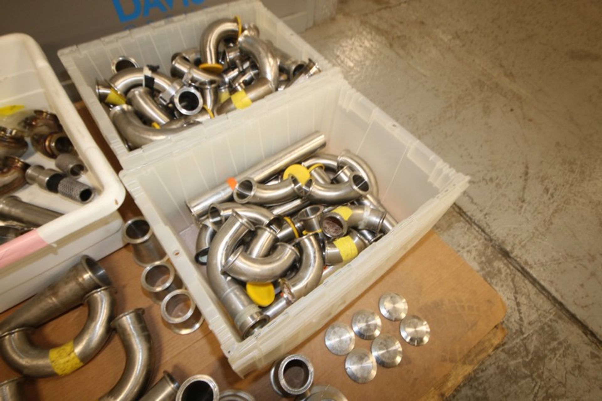 Lot of Assorted S/S Fittings, Includes Bin Full of Aprox. 2" Clamp Type Elbows, with (6) S/S - Image 5 of 16