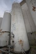 Aprox. 20,000 Gal. S/S Silo, Silo Dims.: Aprox. 10' Diameter x 35' H, Sloped Bottom, Partial