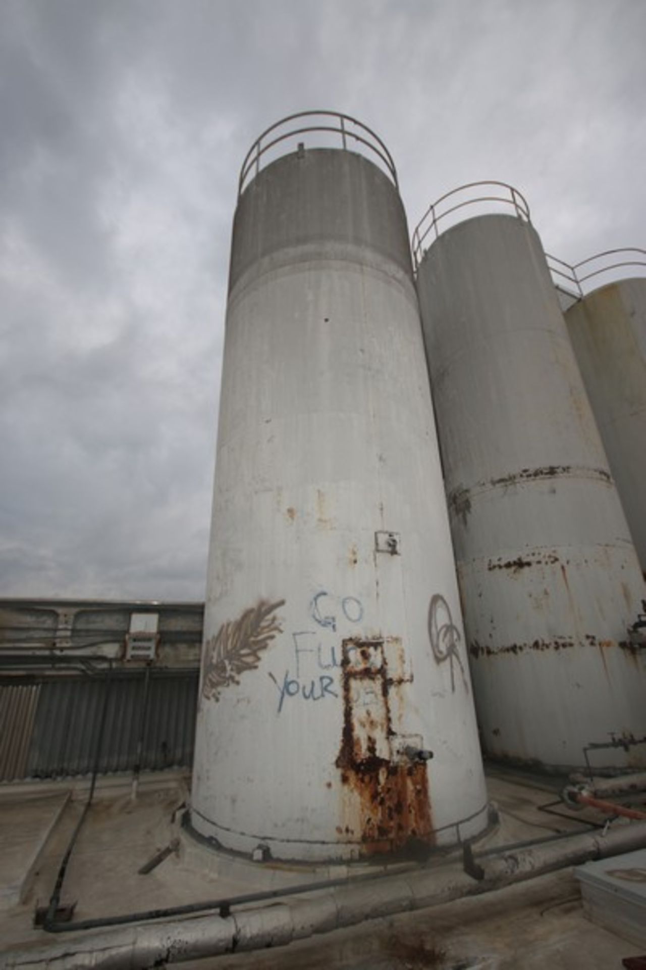 Aprox. 20,000 Gal. S/S Silo, Silo Dims.: Aprox. 11' Dia. x 30' Tall, with Inverted Dish Bottom, - Image 2 of 14