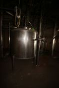 Aprox. 450 Gal. S/S Tank, Approximately 450 Gallon, Tank Dims.: Aprox. 56" Dia. x 44" H Straight