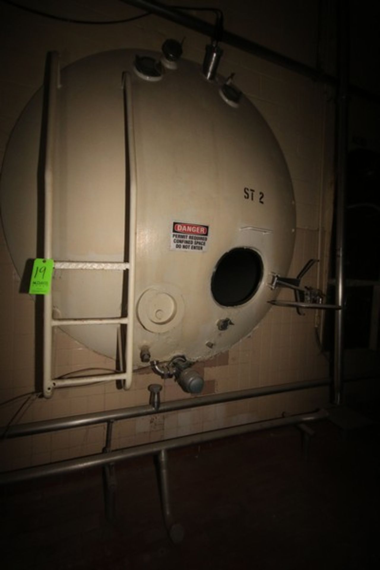 Aprox. 1,750 Gal S/S Horizontal Tank, with Carbon Steel Sheathing, Dish Heads, Tank Dims.: Aprox 84"