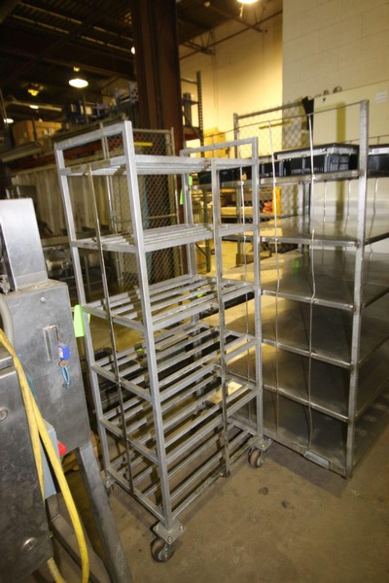 Portable S/S Racks, 1-with (6) S/S Shelves, Overall Dims.: Aprox. 51-1/2" L x 39-1/2" W x 74" - Image 4 of 5