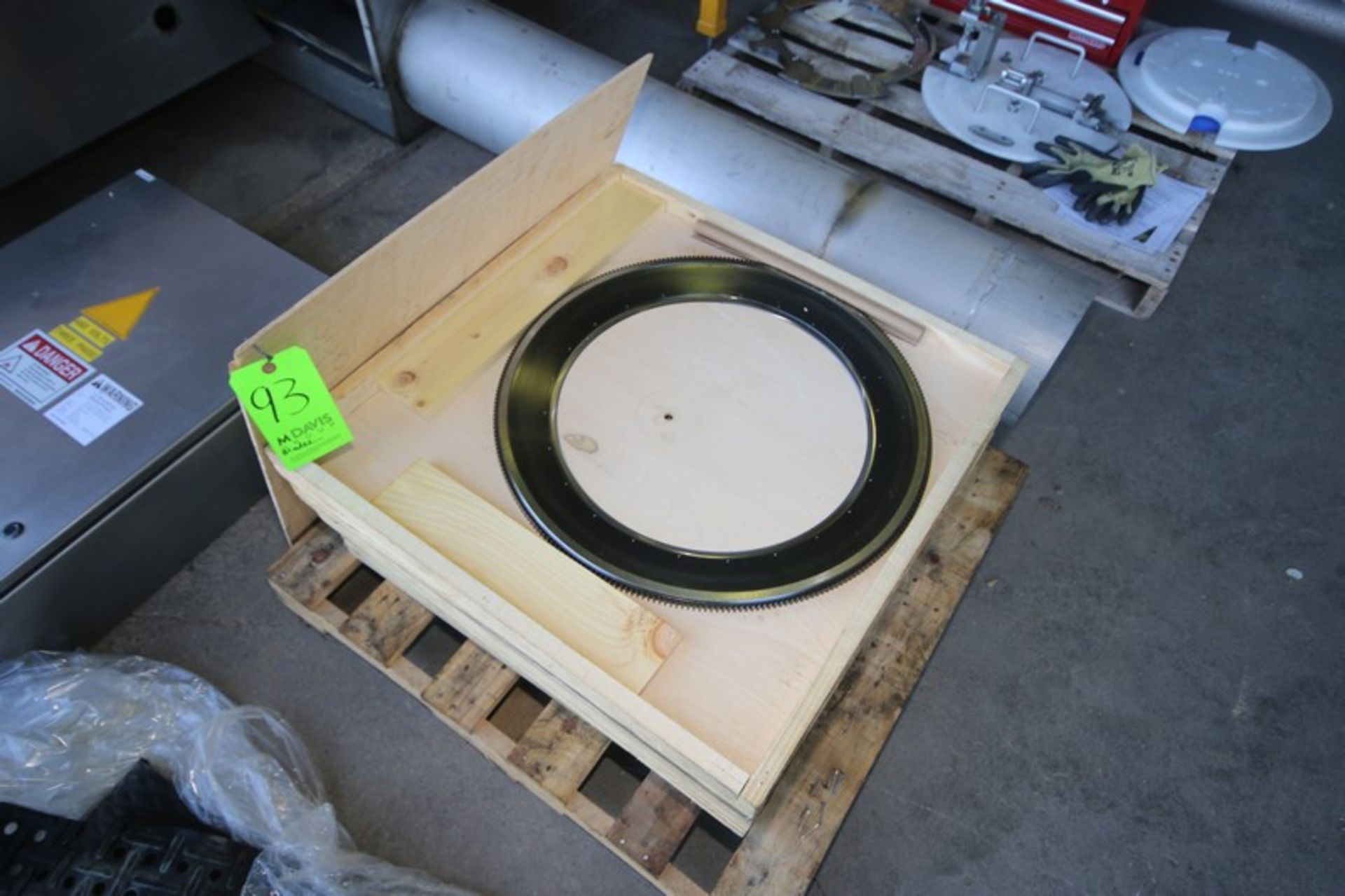 NEW Pizzamatic Blades, Aprox. 22-1/2" Dia., In Wooden Box Crates (LOCATED IN MEDFORD, WI) (