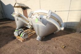 Metalfab Inc. S/S Feeder Funnel, S/N 199028, with Invict-Vibrator, with 2.4 hp Motor, 230/460 Volts,