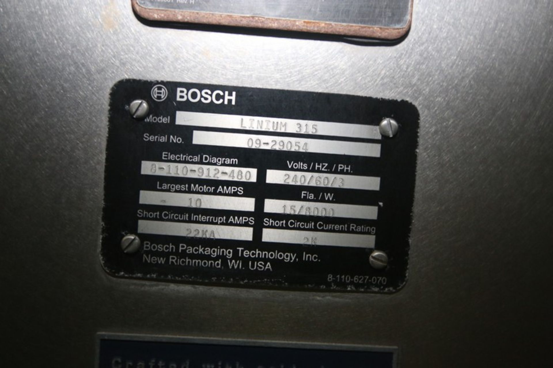 Bosch Doboy Linium S/S Flow Wrapper, M/N Linium 315, S/N 09-29054, with Allen-Bradley PanelView Plus - Image 15 of 17