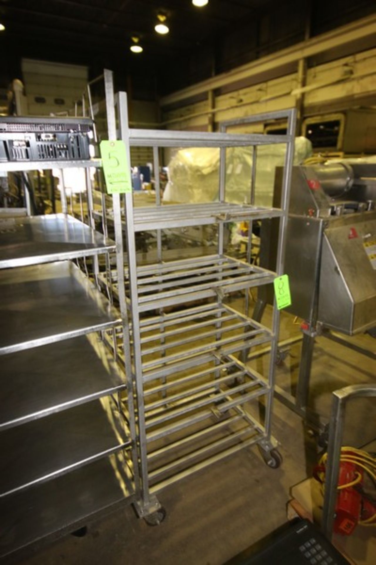 Portable S/S Racks, 1-with (6) S/S Shelves, Overall Dims.: Aprox. 51-1/2" L x 39-1/2" W x 74" - Image 3 of 5