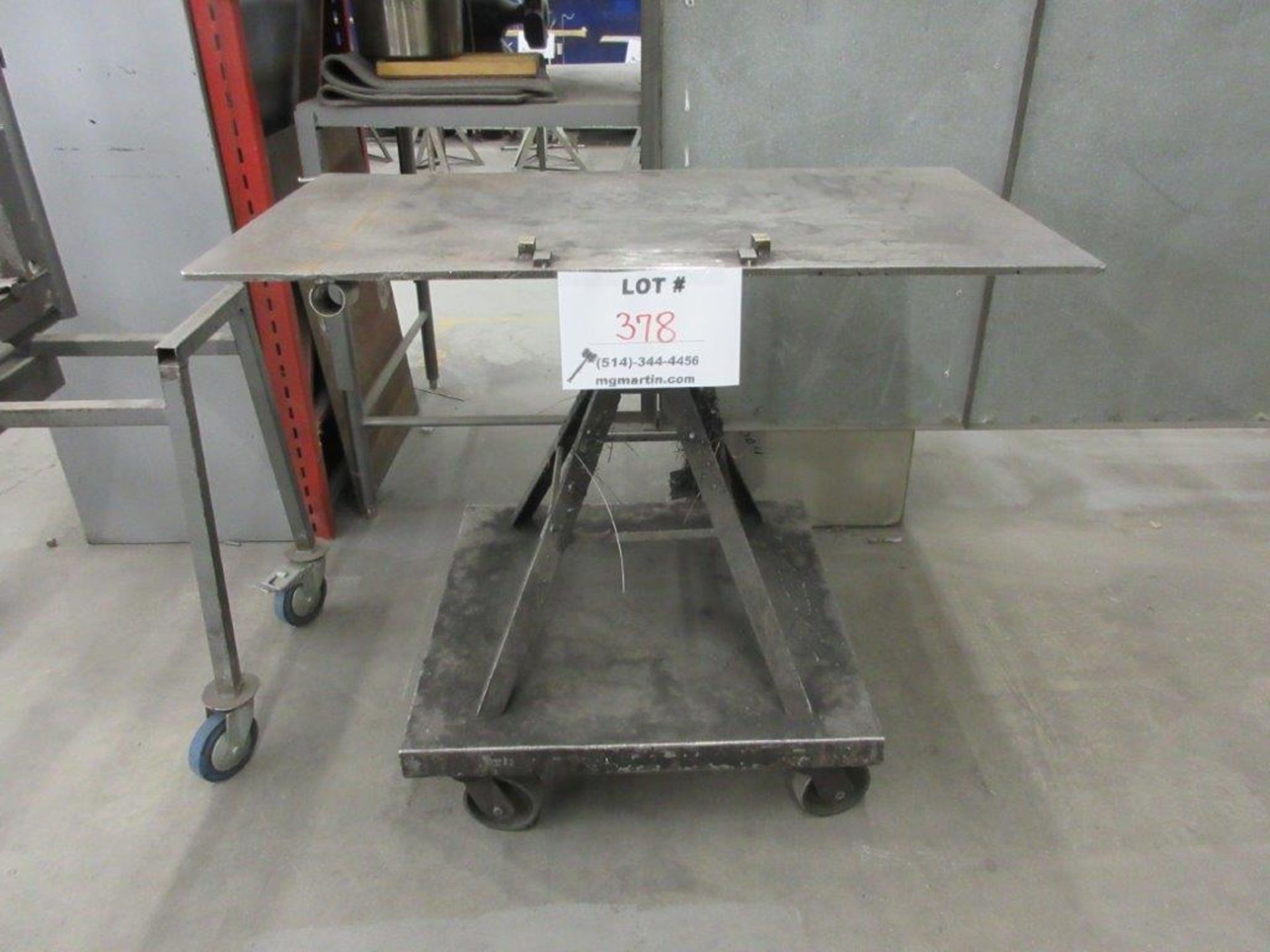 Metal work carts & work table 42"d x44"w aprox - Image 2 of 3