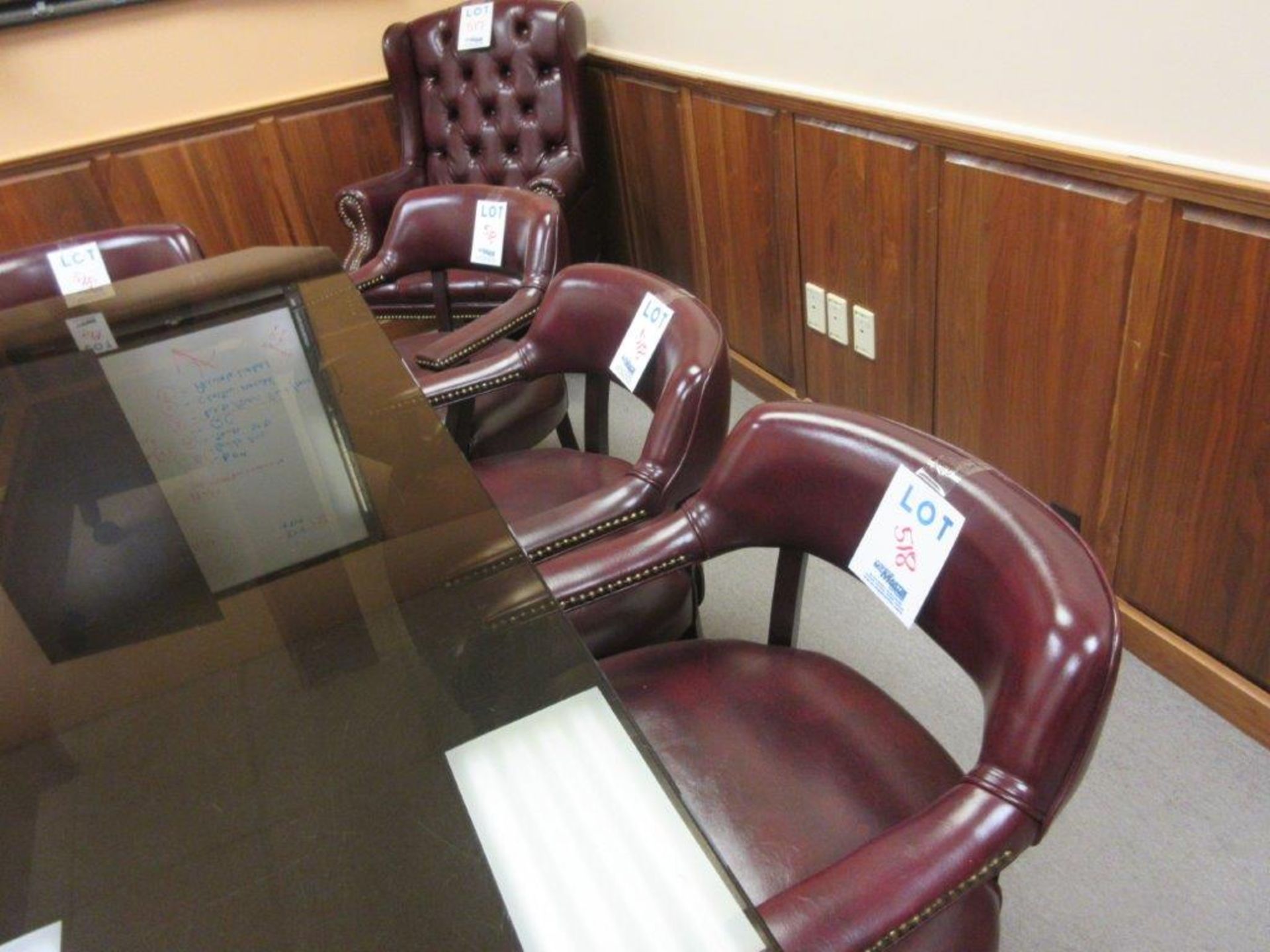 Leather chairs on wheels - Image 3 of 3