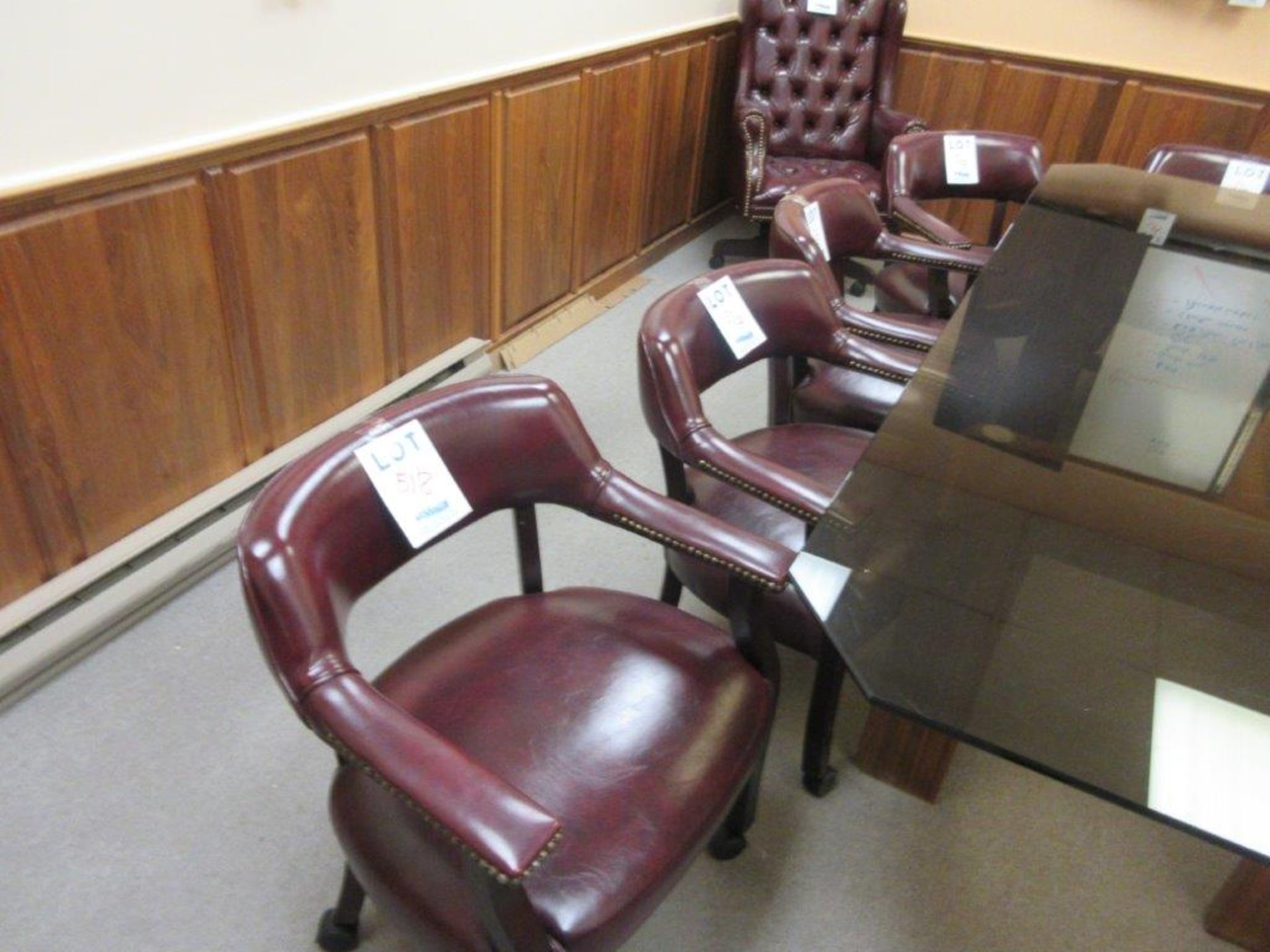 Leather chairs on wheels