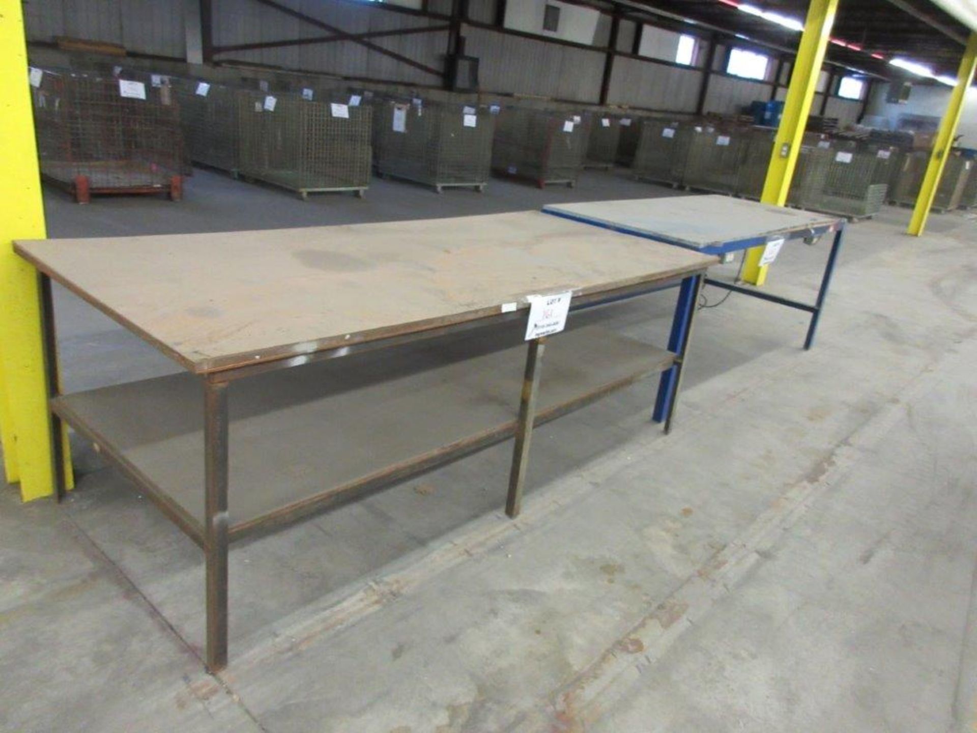 Tables (1) 88"w x 36"d x36"h / (1) 96"w x 42"d x 34"h / (1) 80"w x 36"d x 36"h