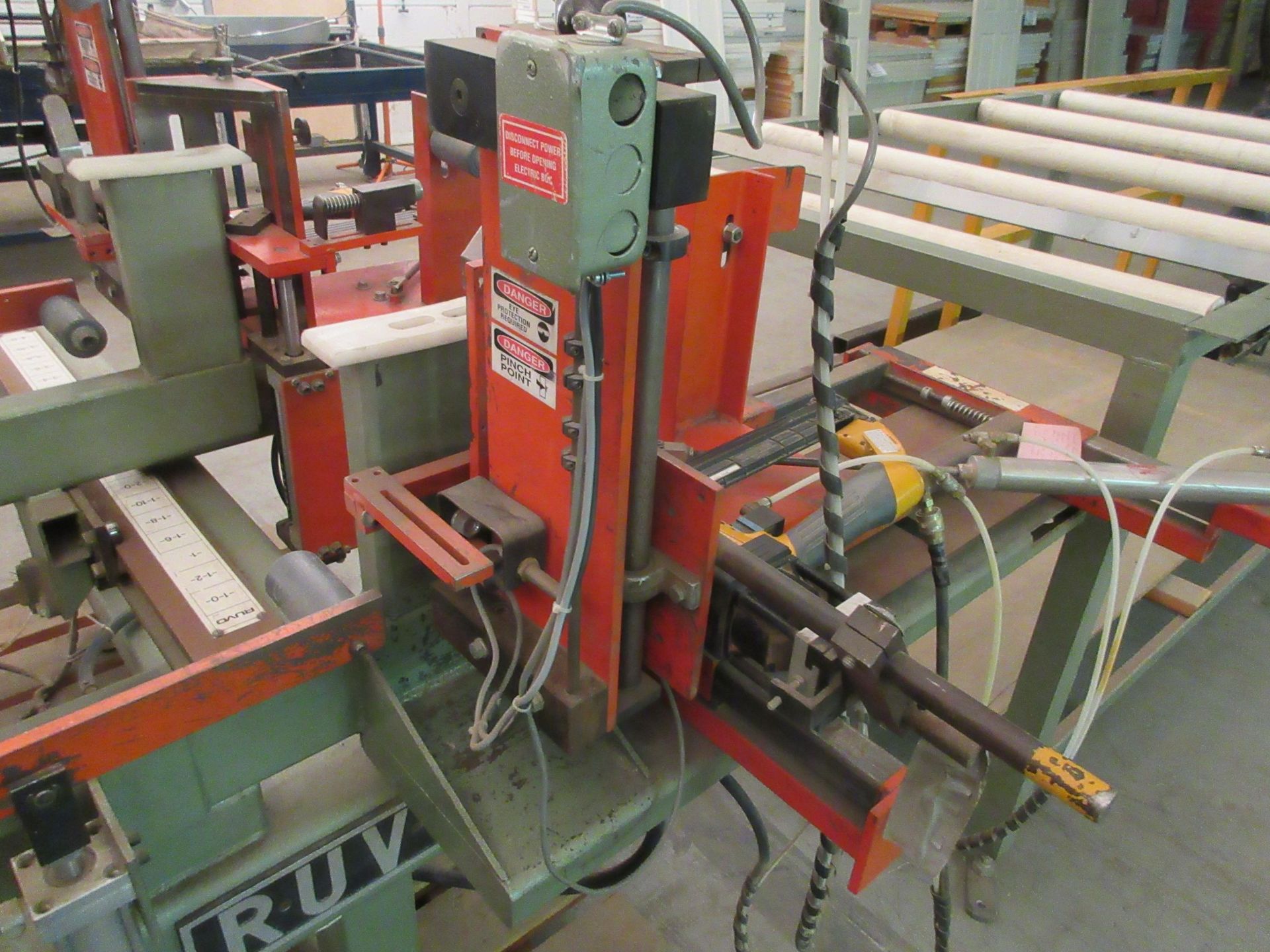 RUVO Door assembly machine Mod: 1275, w/t 6 pneumatic BOSTITCH air gun stations w/t roller table ( - Image 14 of 15