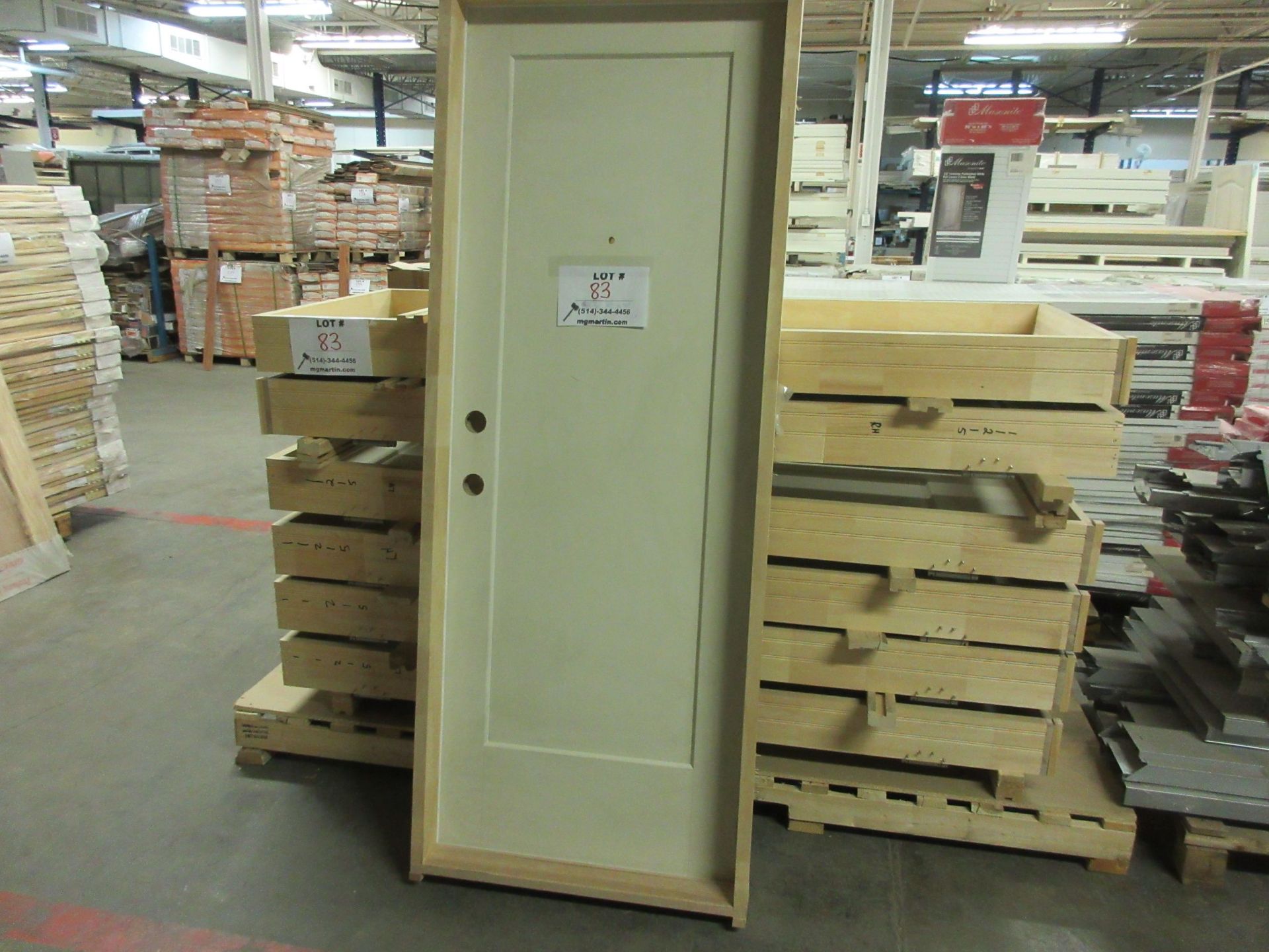 Doors w/t frames, weather strip + hardwood sill, fire rated 20 min 30" x 80" x 1 3/4" (qty 7)