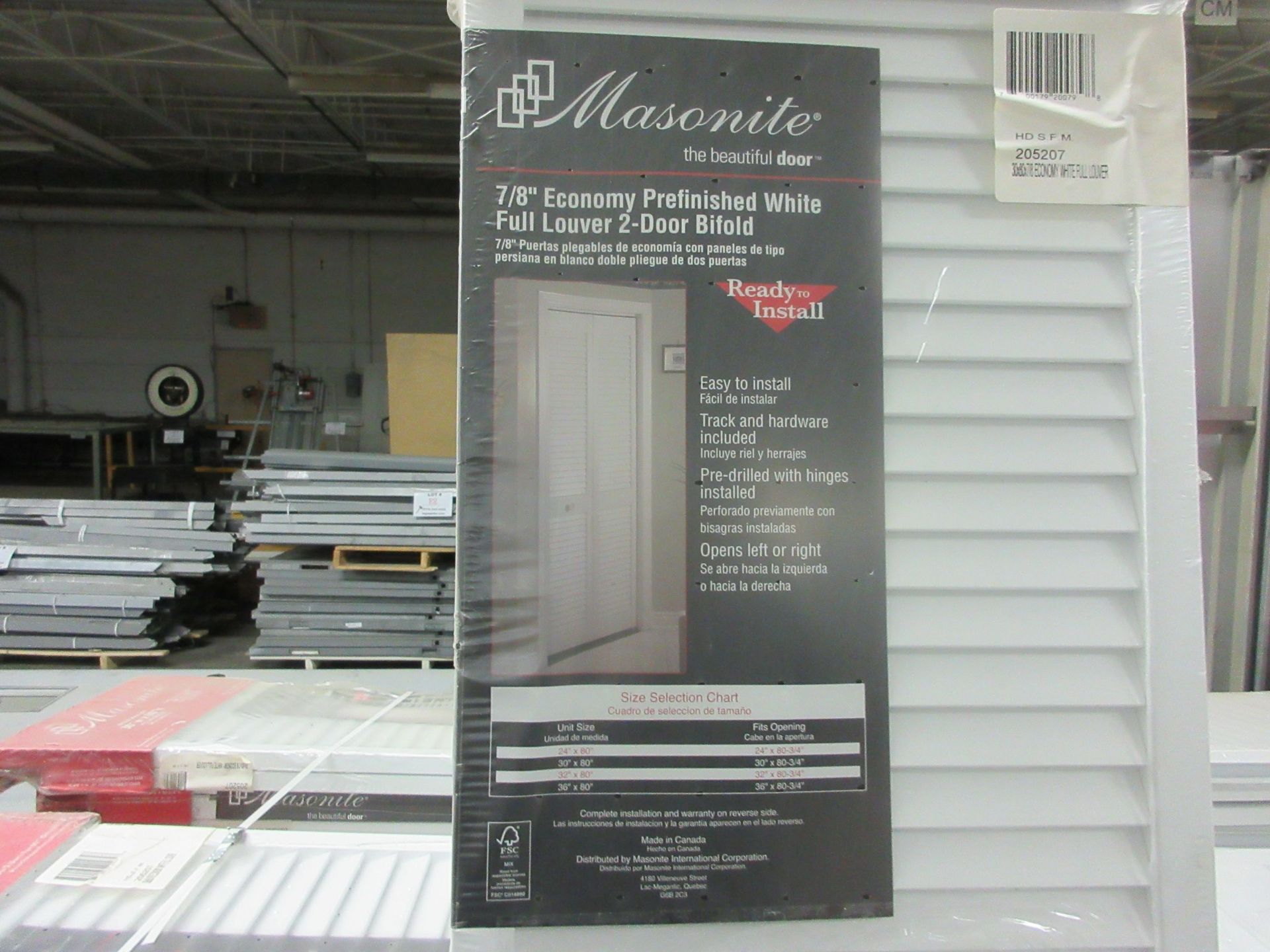 7/8" Economy prefinished white full louver 2 door bifold 36"x 80" x 3/4" (qty 42) - Image 3 of 3