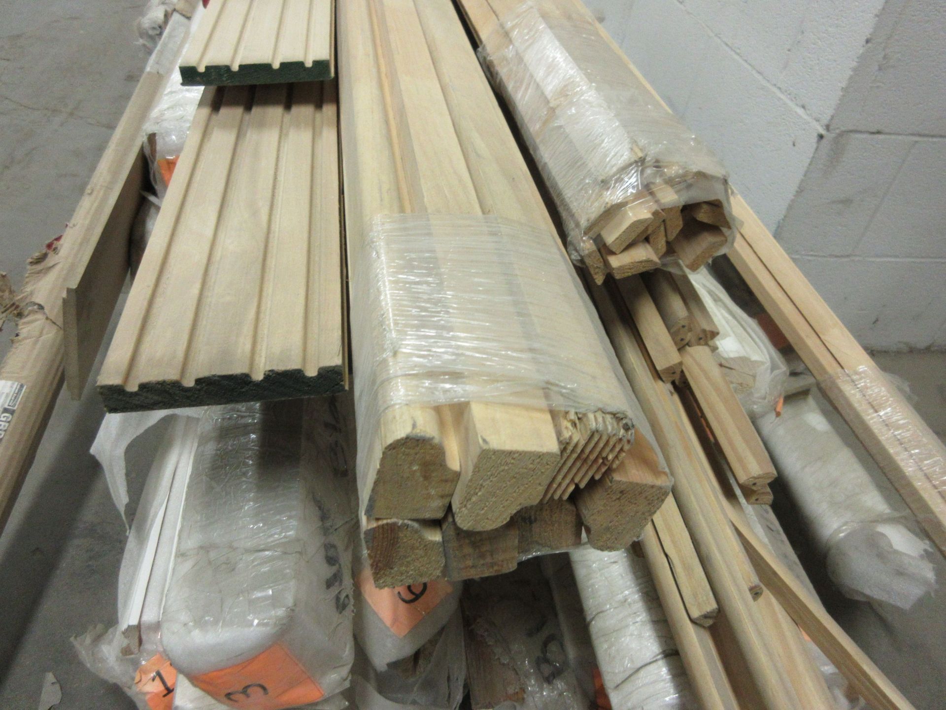 LOT Assorted wood moldings, jams 12ft to 14ft in lenght - Image 3 of 3