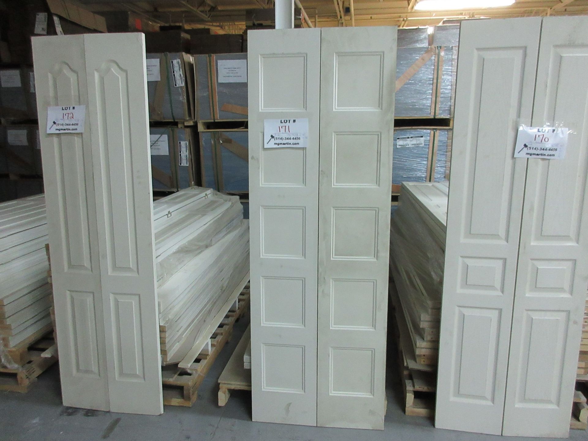 5 panels assorted bi-fold doors 22",28",30" x 80" x 1 3/8" (qty 7)