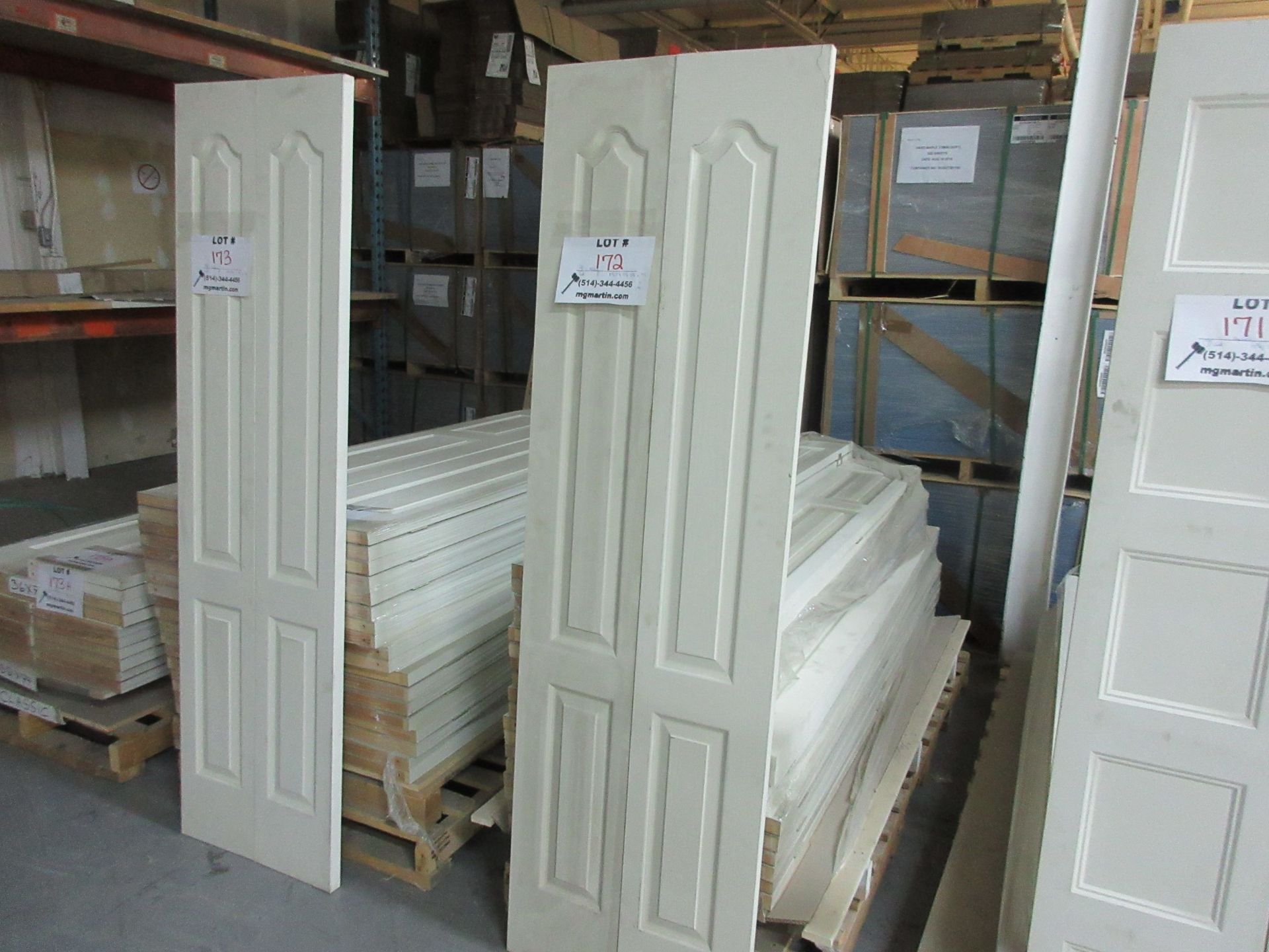 2 panels assorted bi-fold doors 22",24",26",28" x 80" x 1 3/8" (qty 19)