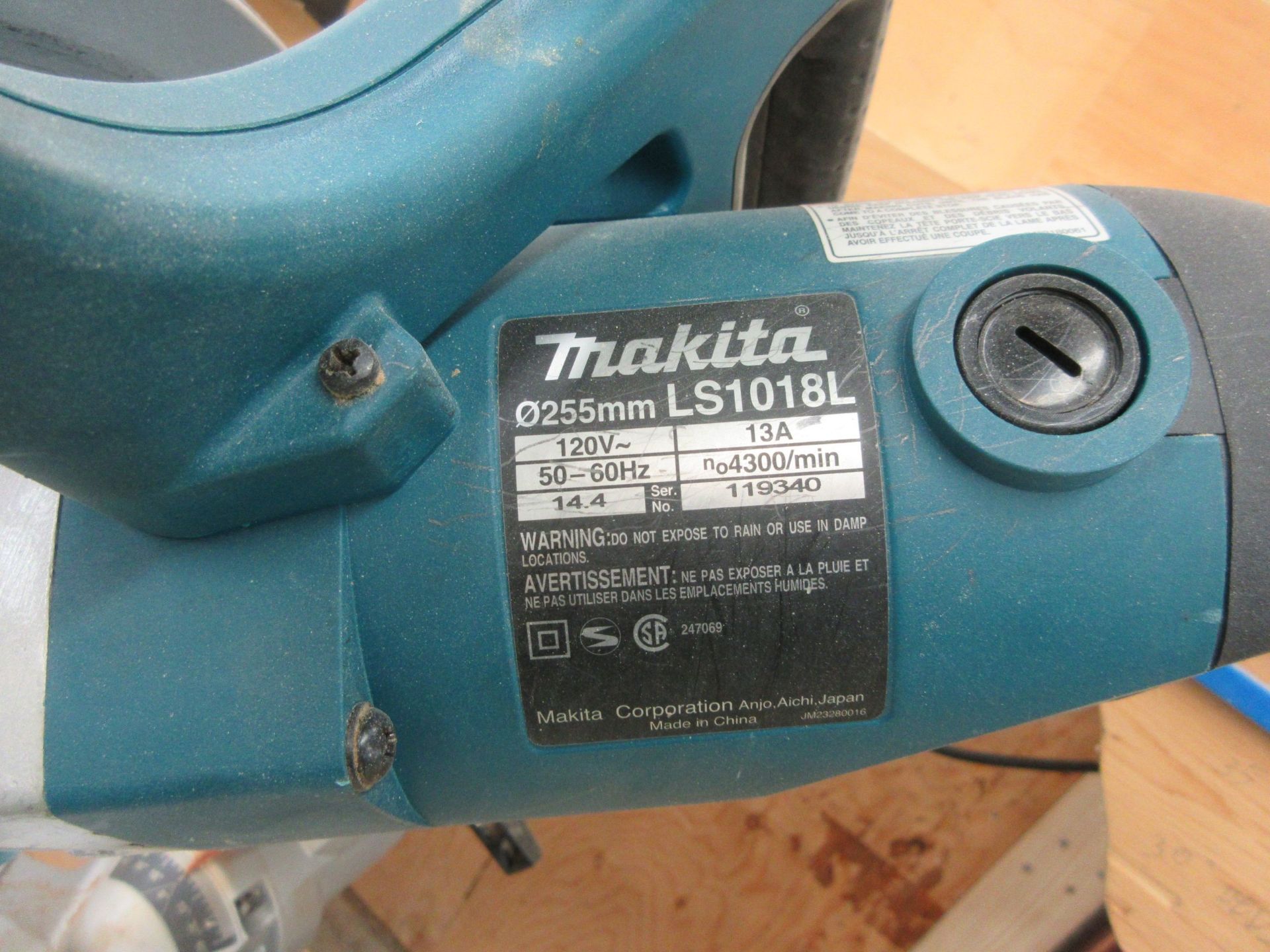 MAKITA miter saw, Mod: LS1018L c/w work table - Image 3 of 5