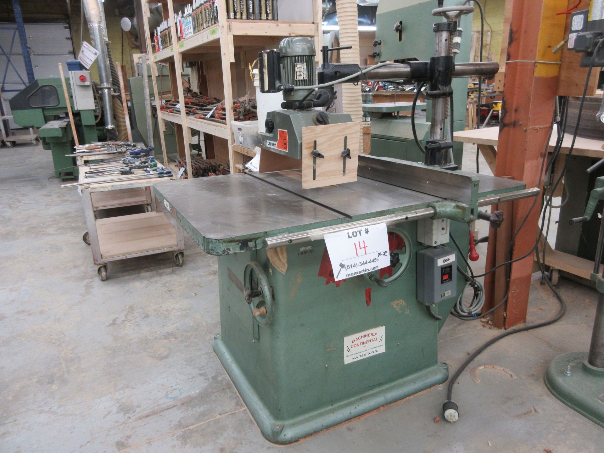 POITRAS table saw Mod: 508, c/w feeder, 12" blade, 7 1/2 HP, 600 volts