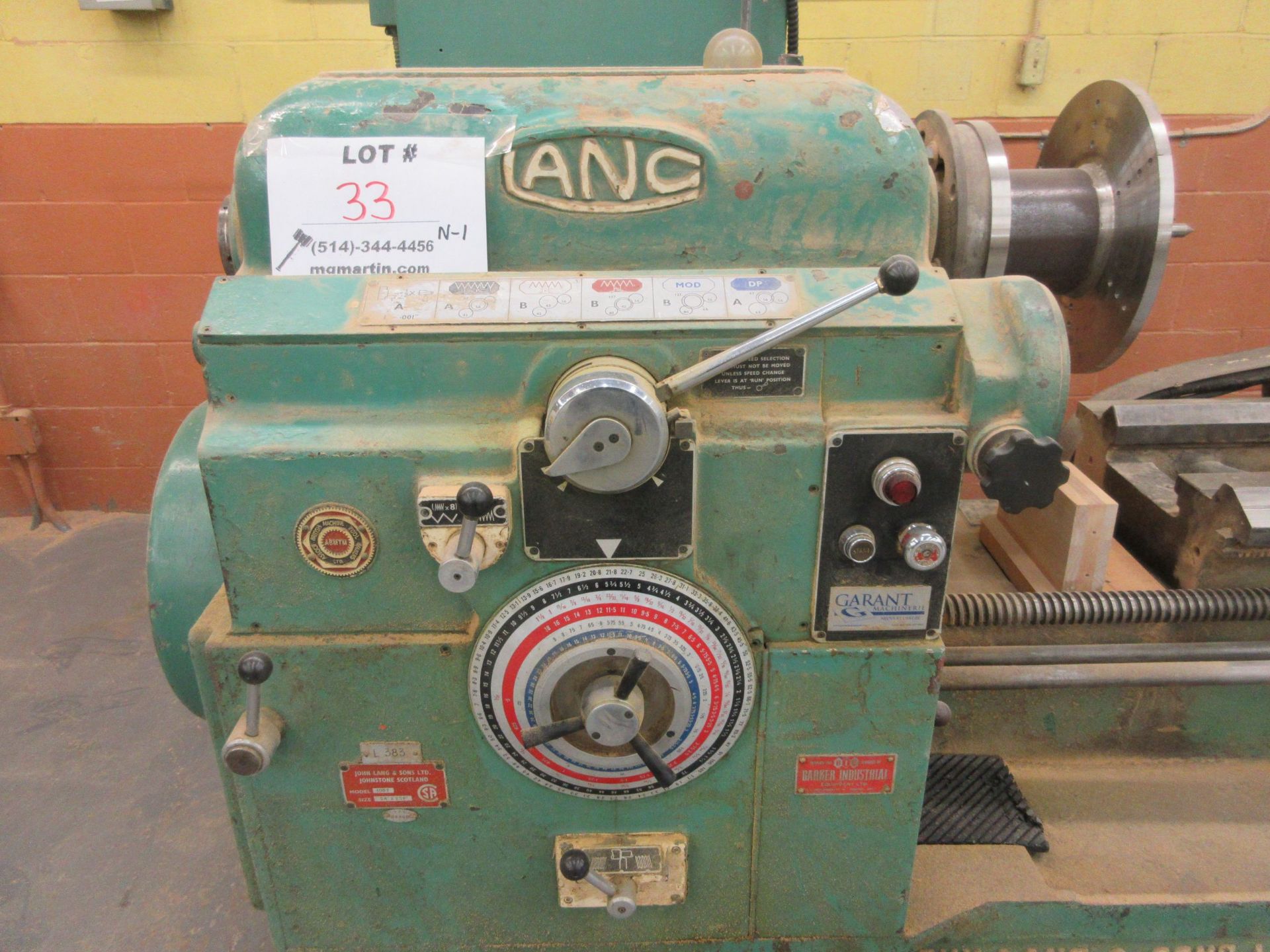 JOHN LANG & SONS, 20ft lathe, Mod: 10B2, 600 volts (SUBJECT TO BANK APPROVAL) - Image 2 of 8