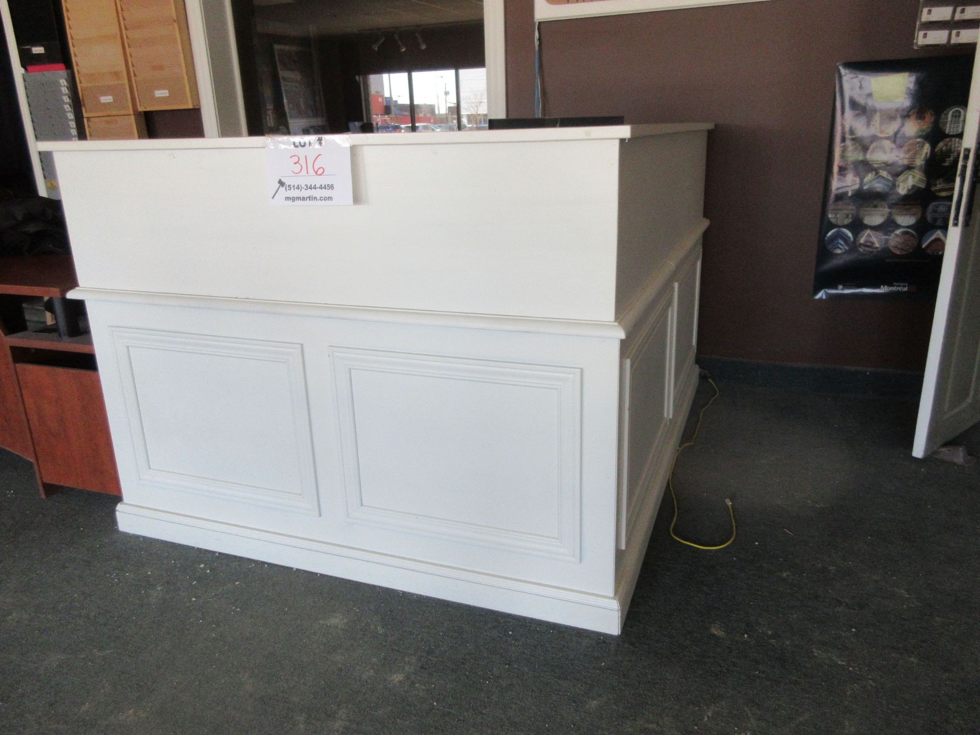 Reception desk aprox 58" x 72" (SUBJECT TO BANK APPROVAL)