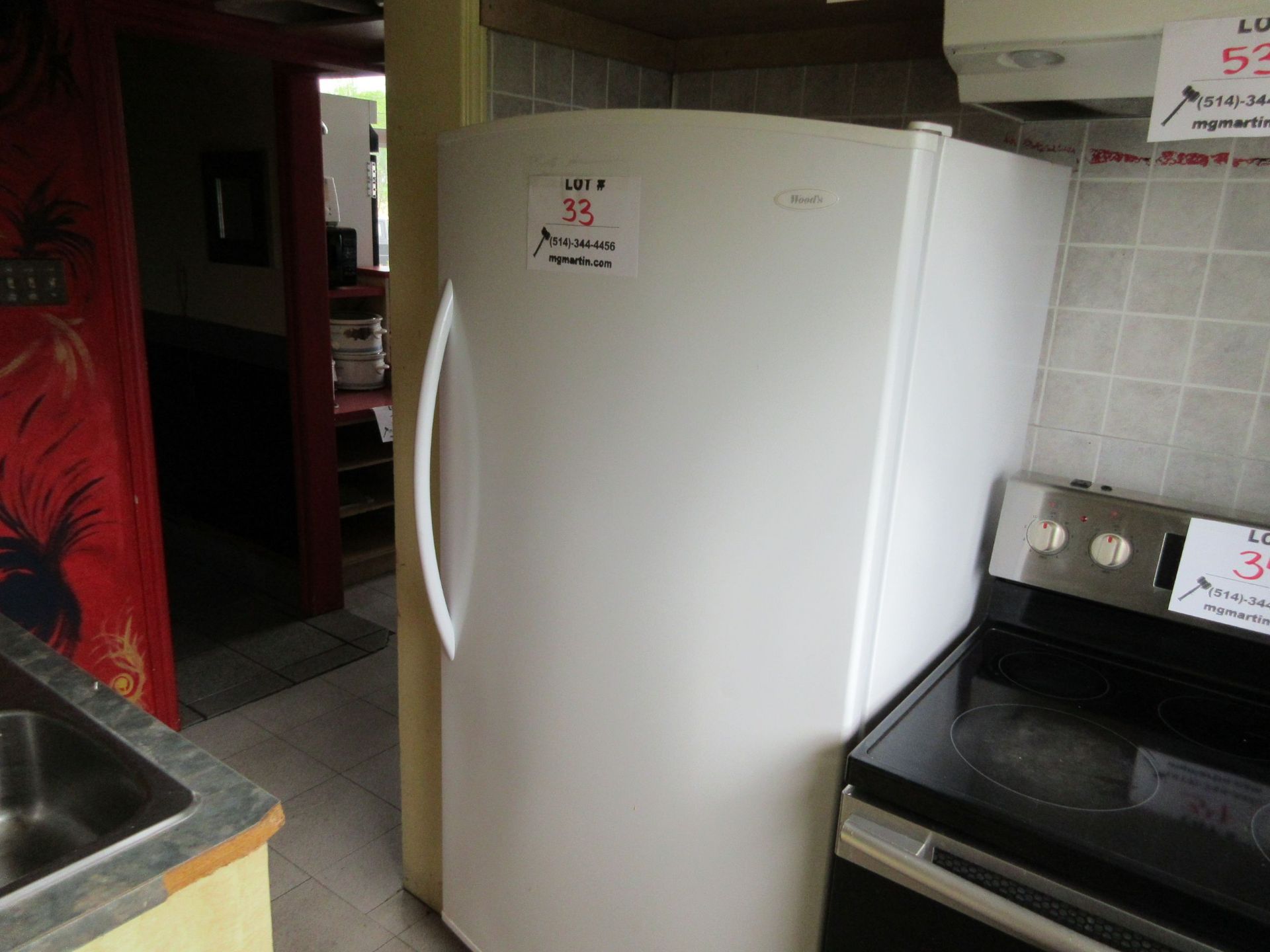 WOODS freezer (33"w x 27"d x 67"h)