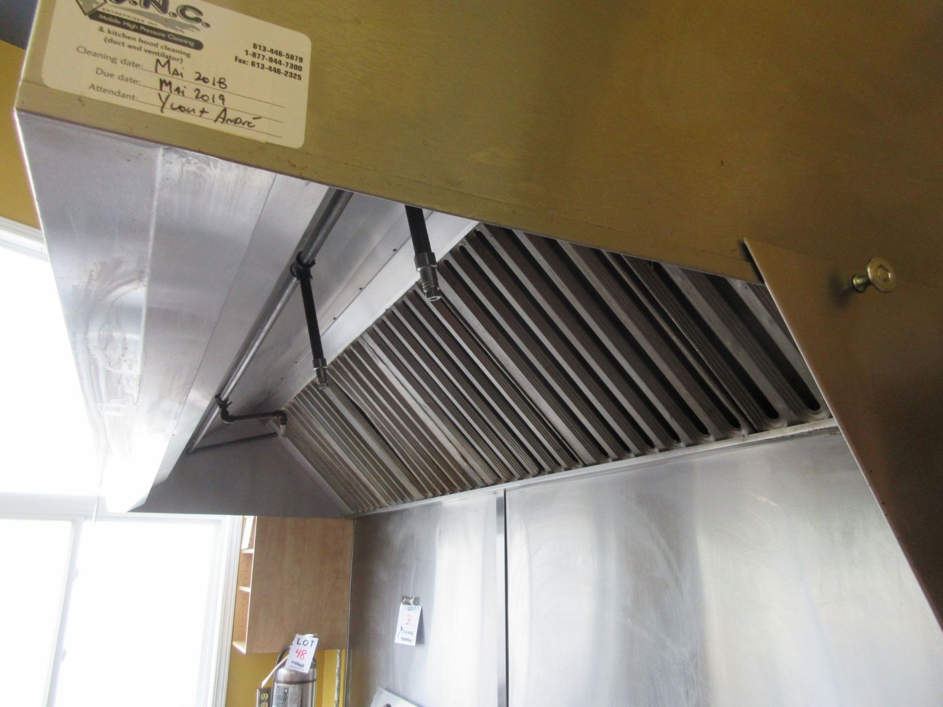 HCE ventilation hood c/w CO2 system (120"w x 42"d x 22"h) - Image 3 of 6