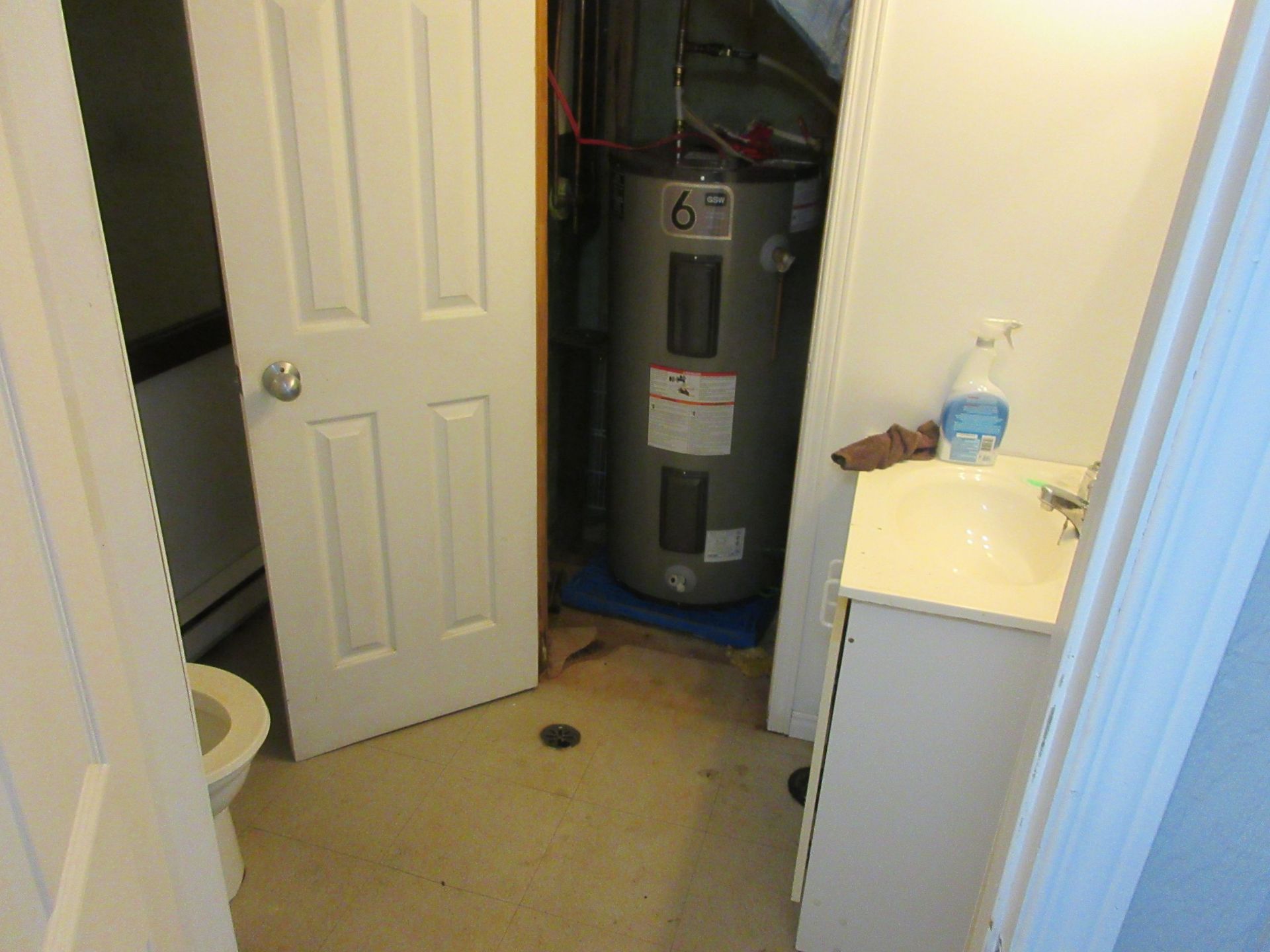 LOT including complete bathroom including 48 gallon hot water tank