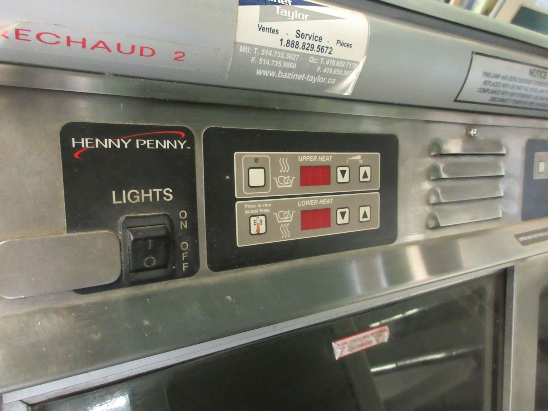 HENNY PENNY heated merchandiser display unit w/t glass model: HMR-103, aprox. 43"w x 37"d x 50"h - Image 4 of 5