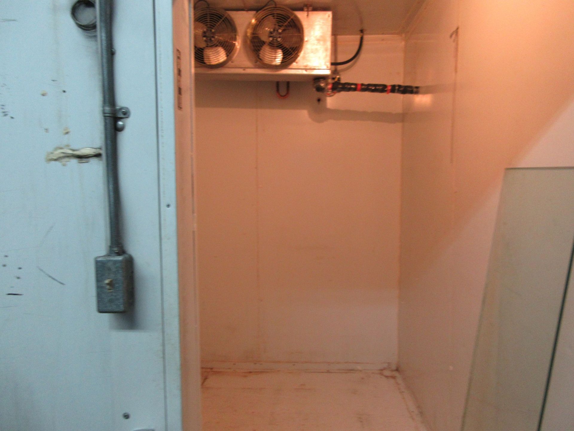 Walk in freezer w/t BLANCHARD-NESS cooling unit with (2) fans c/w compressor aprox. 87 1/2" w x 94 - Image 3 of 4