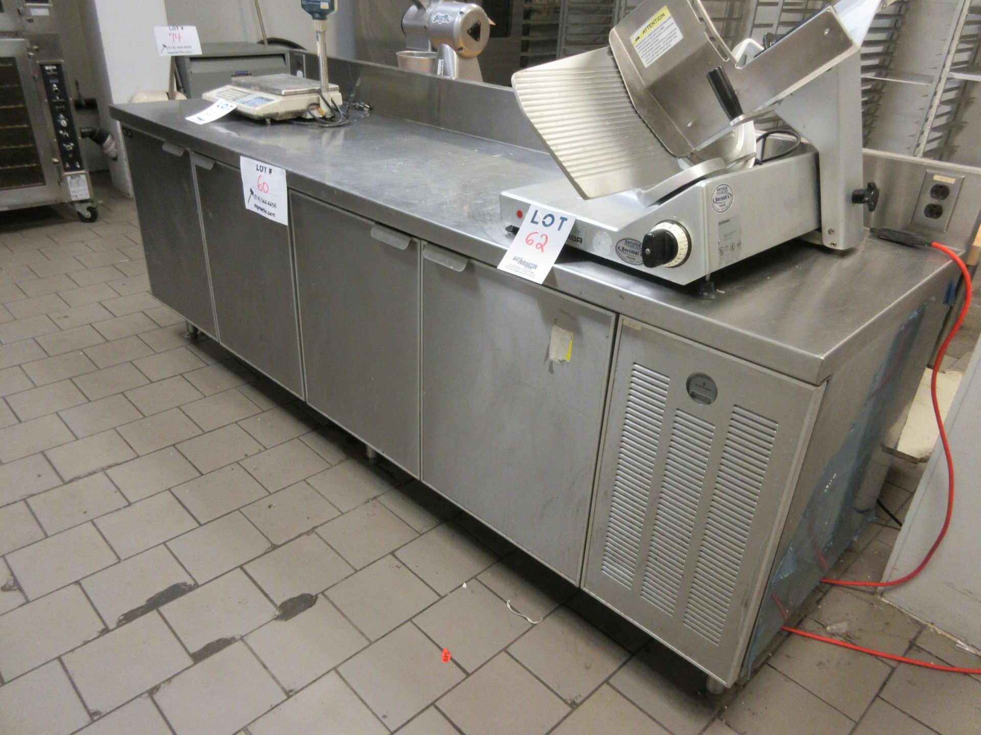 CUSTOM DIAMOND MONTREAL (4) door stainless steel refrigerated unit w/t built in compressor 96"w x - Image 2 of 2