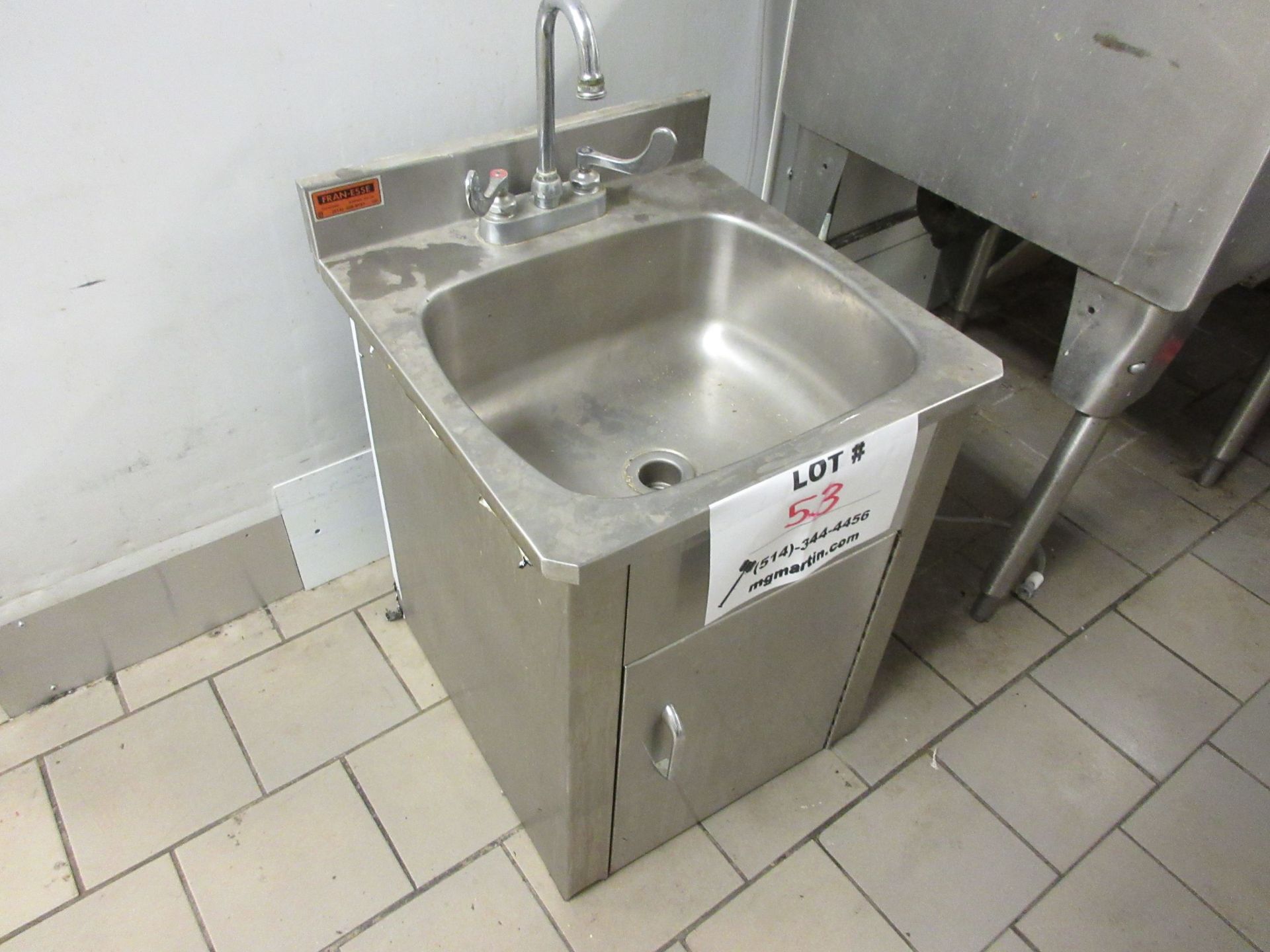 Stainless steel sink aprox. 18 1/2" w x 20"d x 26 1/2" h - Image 2 of 2