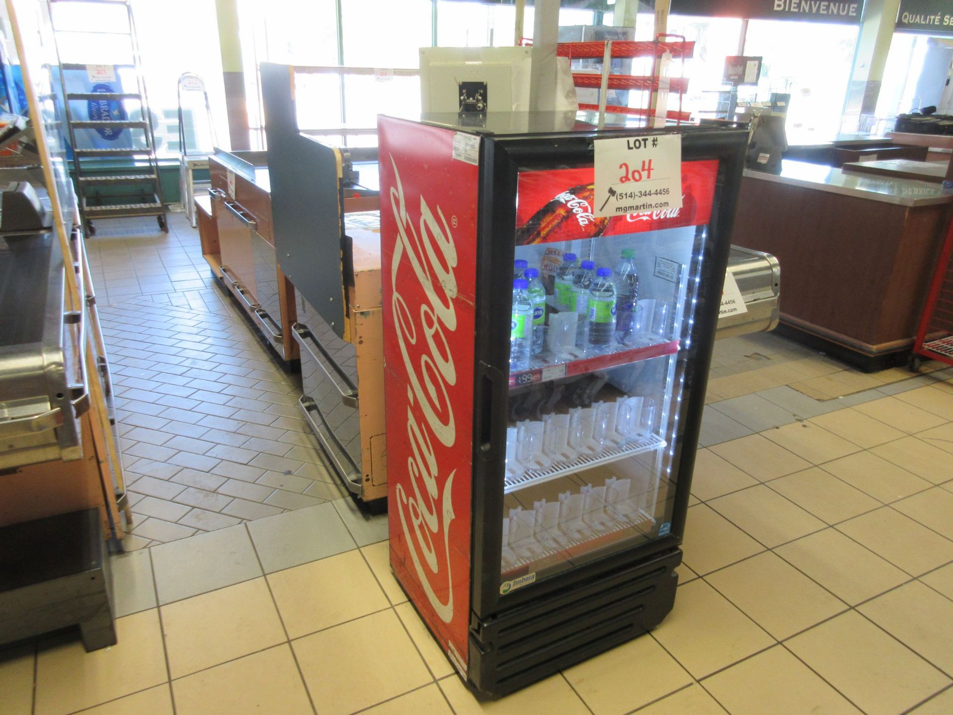 Soft drink refrigerator, aprox. 25"w x 22"d x 54"h