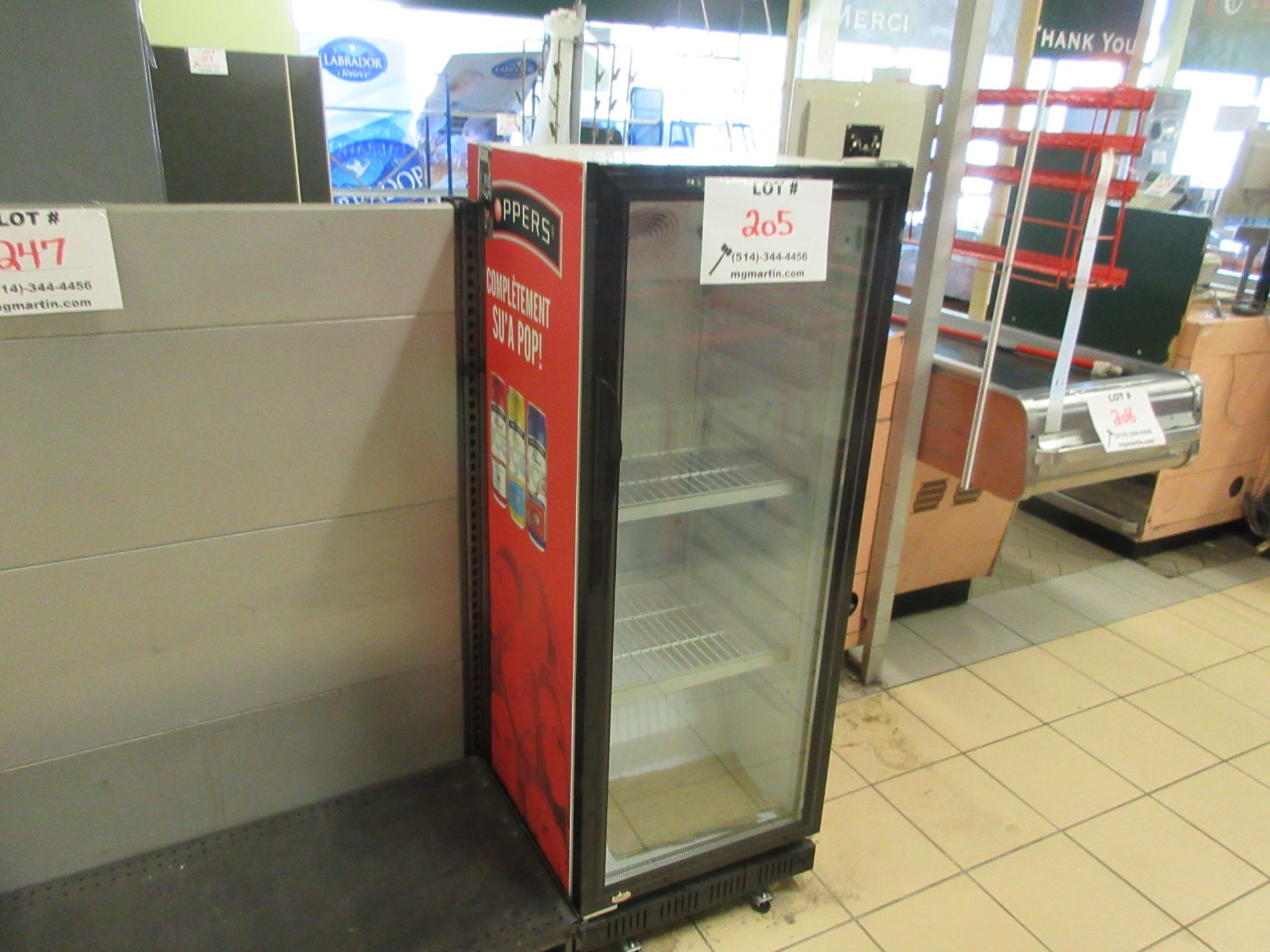 Soft drink refrigerator, aprox. 21"w x 23"d x 57"h