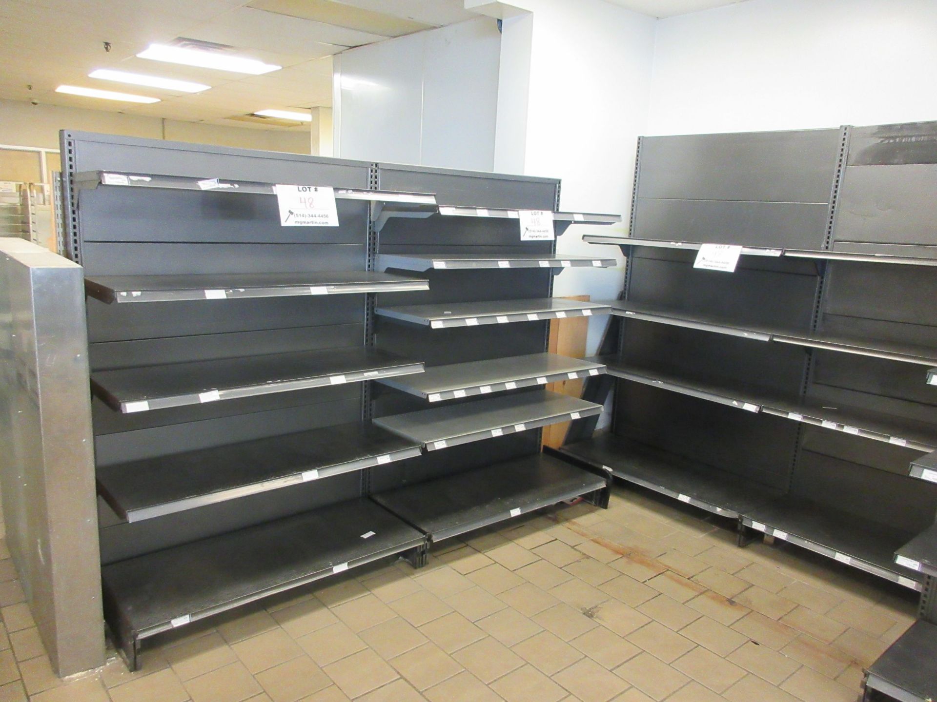 Sections display shelving unit aprox. 48" w x 21"d x 71"h, 83"h (8) - Image 2 of 2