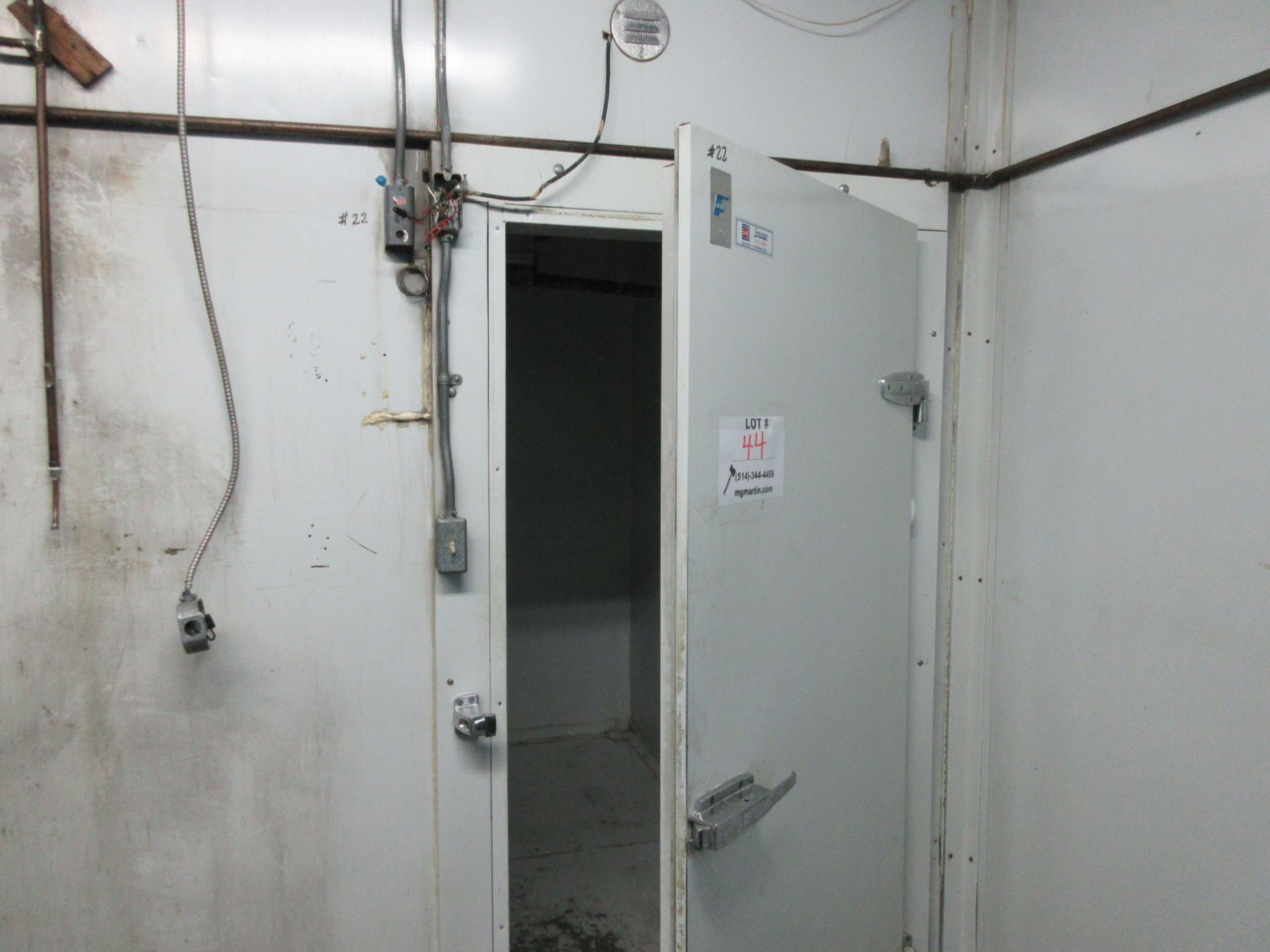 Walk in freezer w/t BLANCHARD-NESS cooling unit with (2) fans c/w compressor aprox. 87 1/2" w x 94