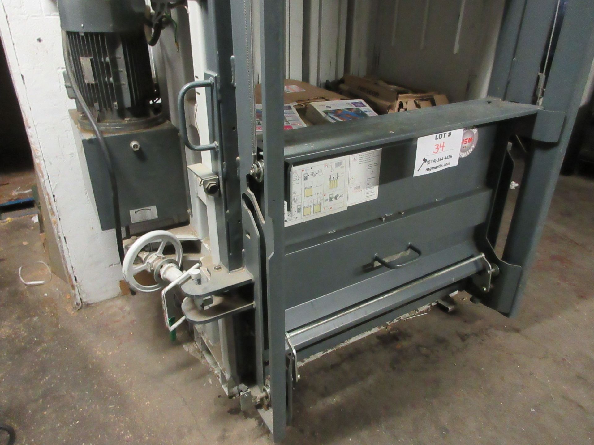 HSM V Press 860 cardboard bailer model: HSMV-PRESS860PLUS, 3-208 volts - Image 3 of 10