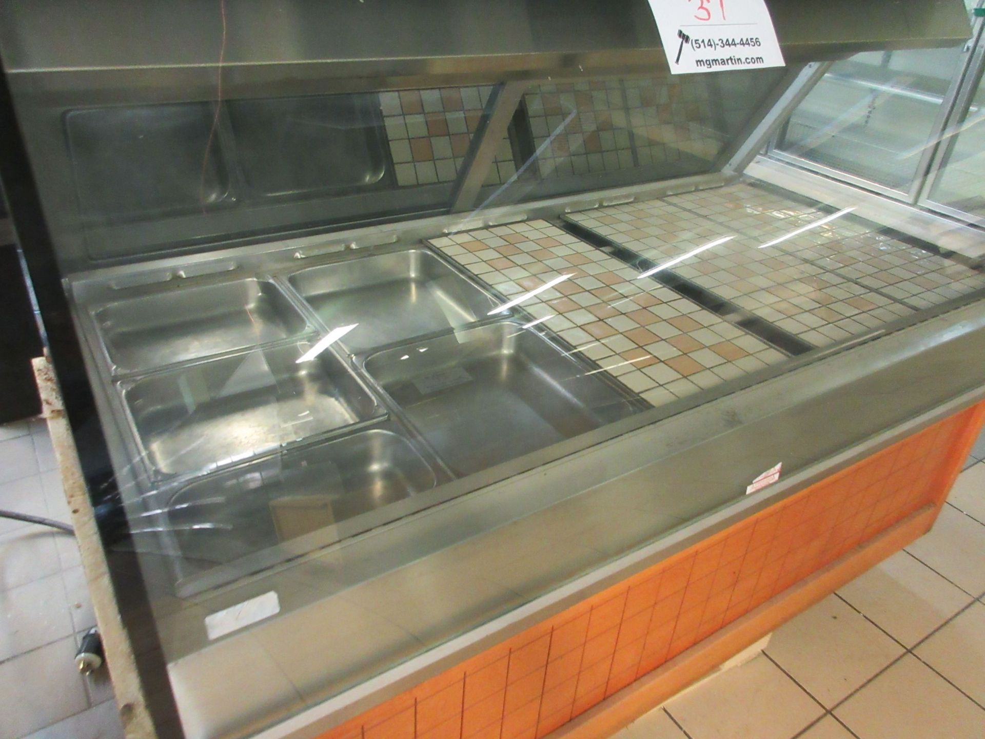 HENNY PENNY heated merchandiser display unit w/t glass model: HMR-105, aprox. 69"w x 43"d x 50"h - Image 2 of 5