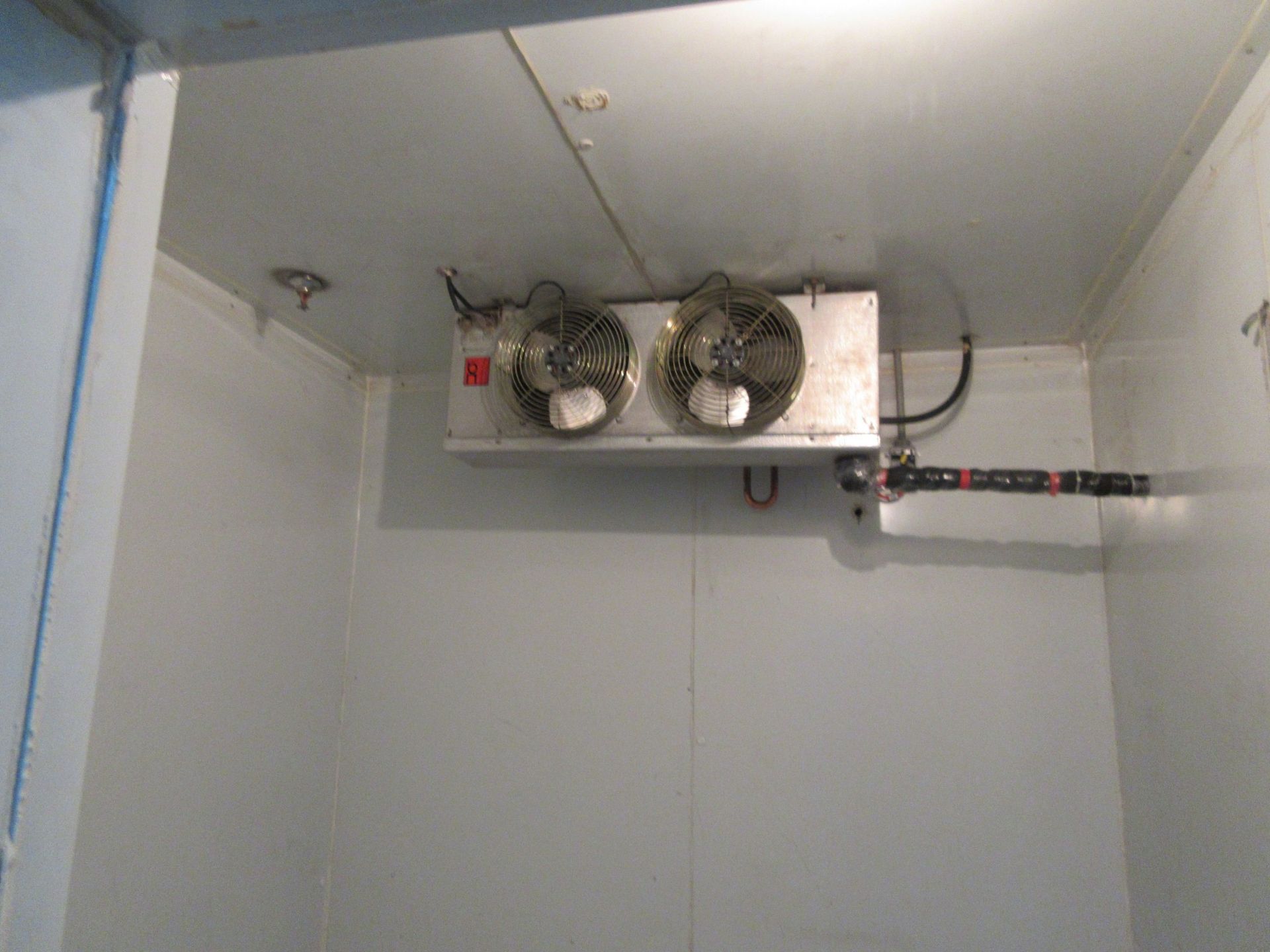 Walk in freezer w/t BLANCHARD-NESS cooling unit with (2) fans c/w compressor aprox. 87 1/2" w x 94 - Image 2 of 4