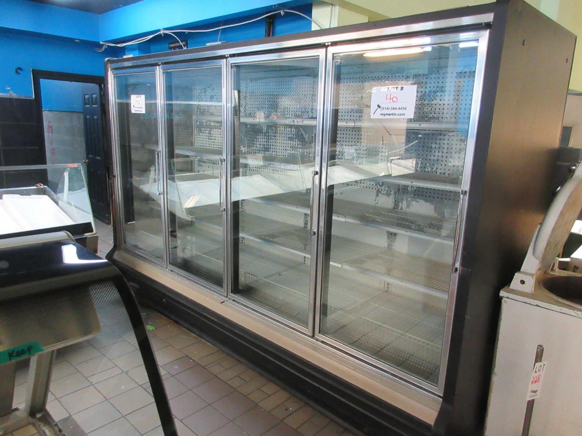 (4) glass door freezer w/t compressor 10 1/2 ft w x 41"d x 83"h