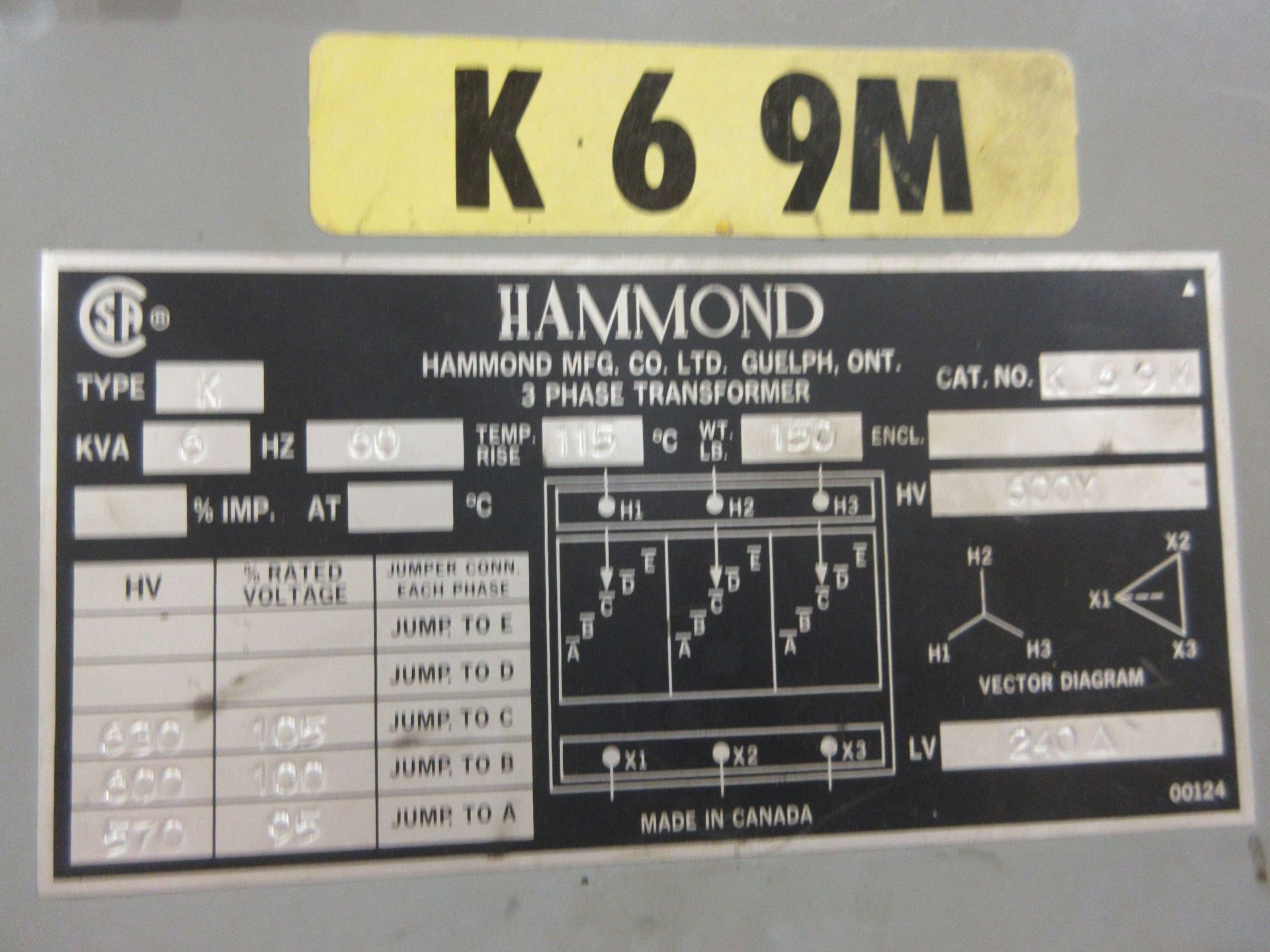 HAMMOND transformer 6 kva - Image 2 of 2