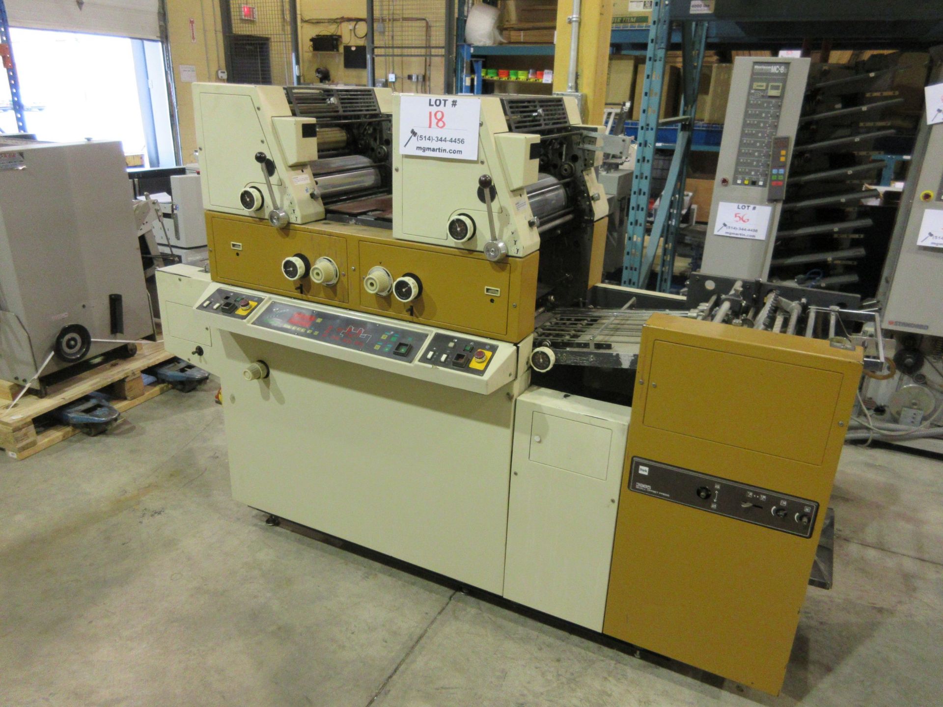 RYOBI ITEK 3985 TRUE (2) color offset press c/w compact dampner