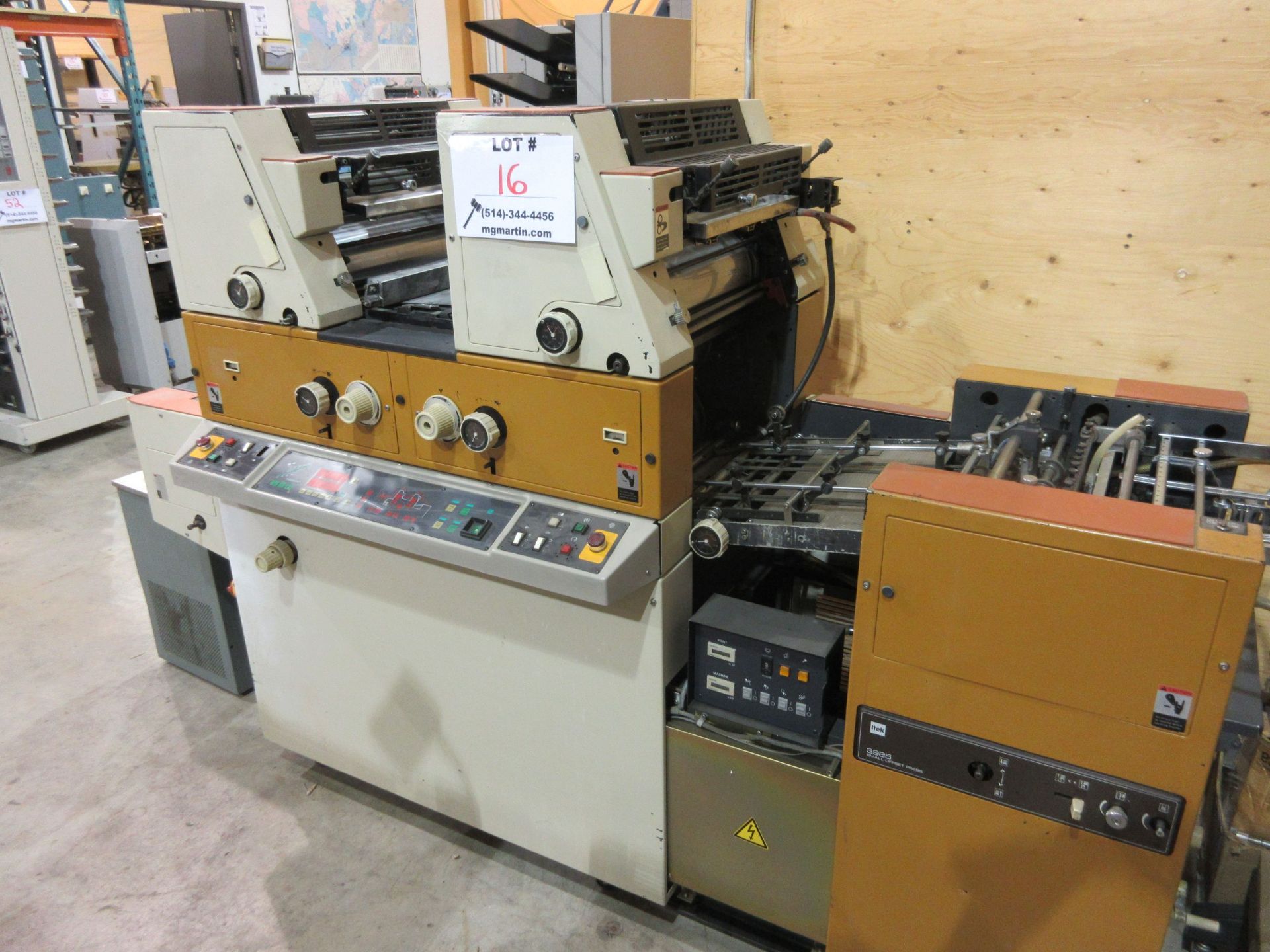 RYOBI ITEK 3985 TRUE (2) color offset press c/w ROYCE chiller