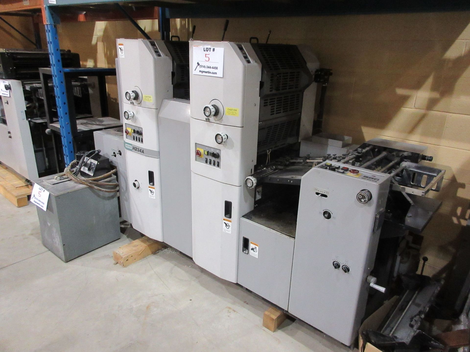 HAMADA (2) color offset printing press c/w chiller (mod: H23 4A TRUE )